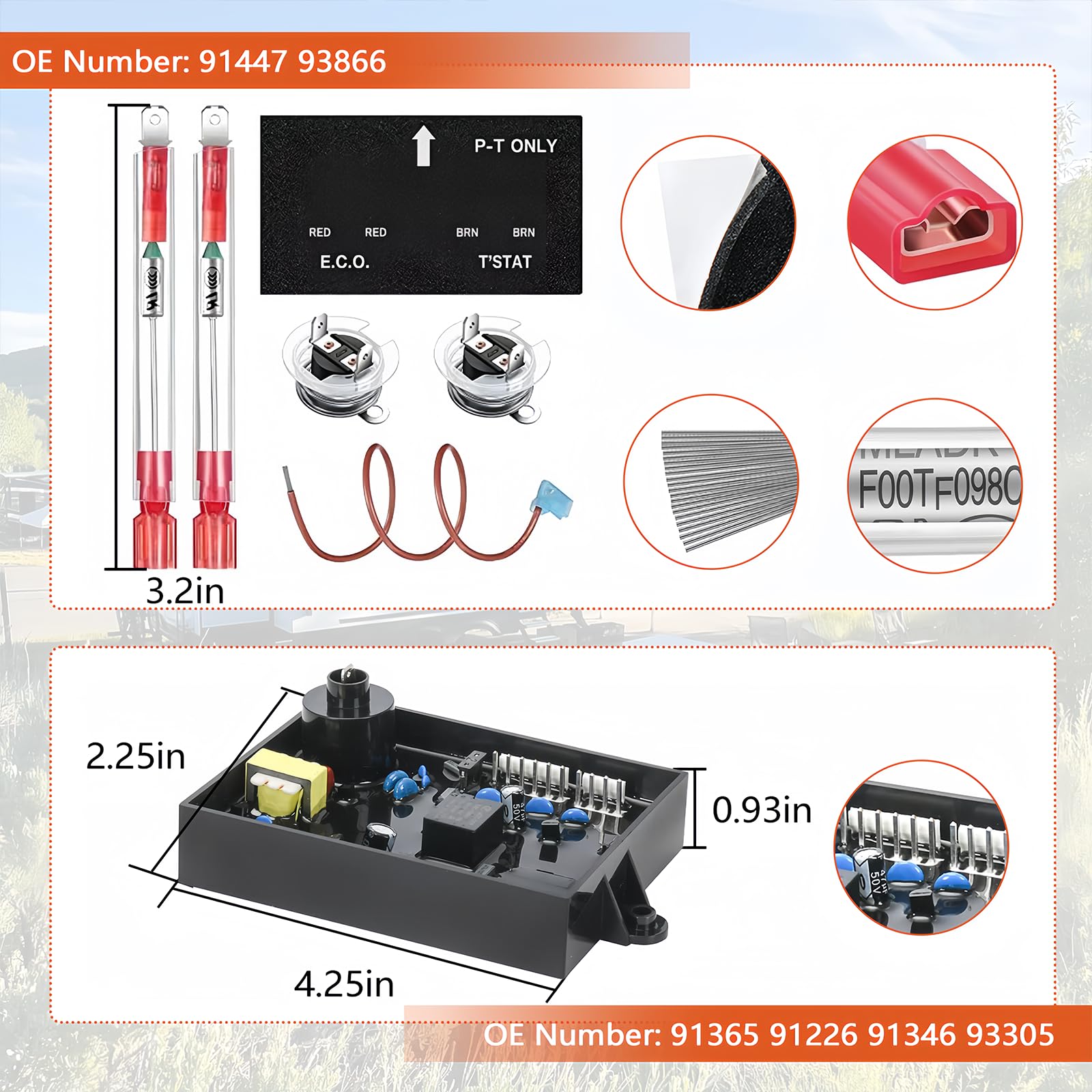 3 in1 RV Water Heater Replacement Part For Atwood/Dometic | 91365 RV Water Heater Control Circuit Board | 91447 RV Water Heater