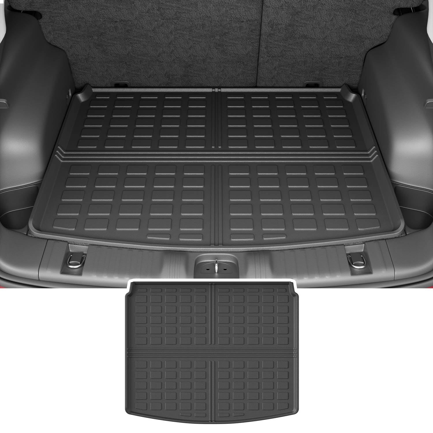 powoq Cargo Mat Compatible with 2017-2025 Jeep Compass TPE Rear Trunk Mat Cargo Liners Replacement for 2017 2018 2019 2020 2021 