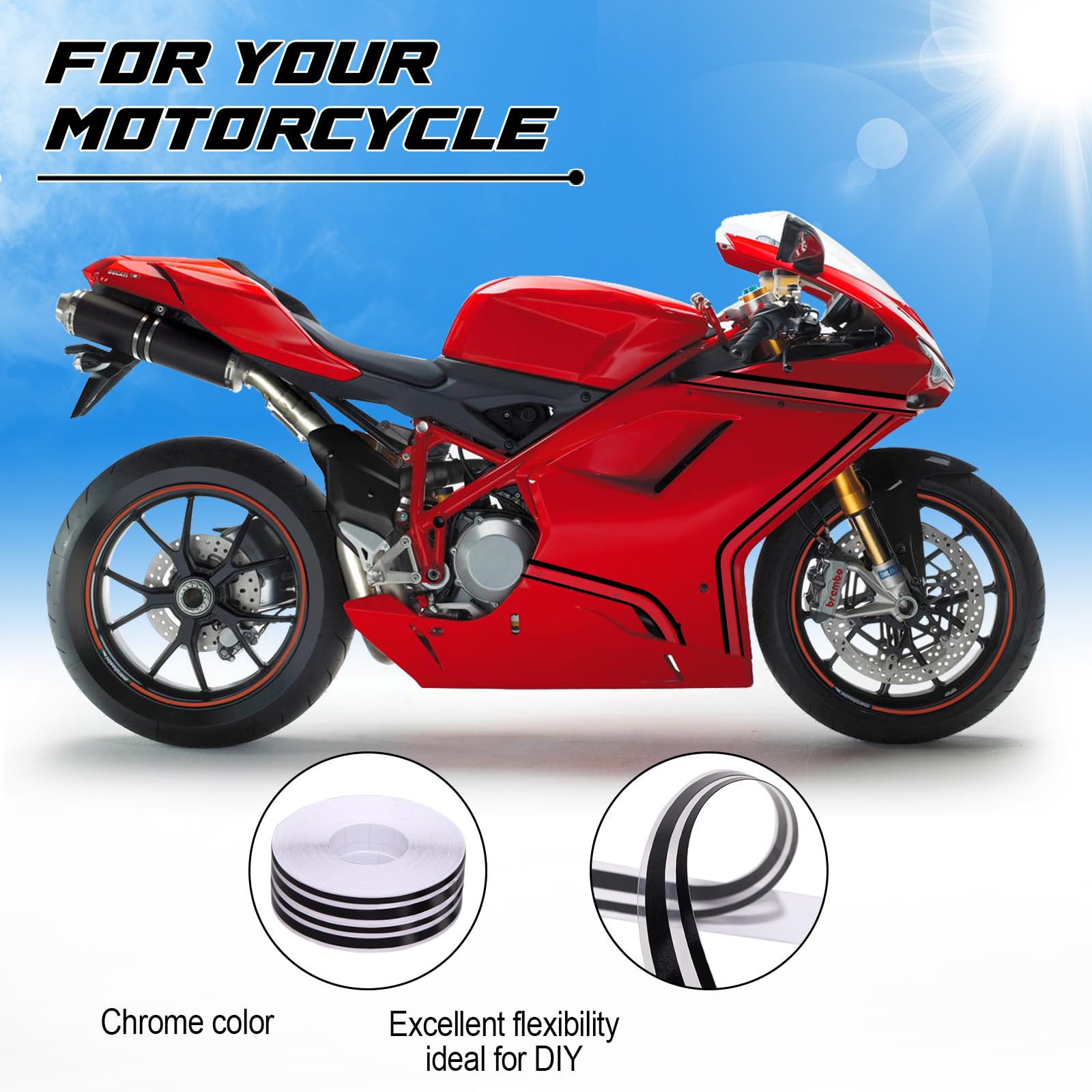 Spurtar Car Pinstripe Tape, Pinstriping Automotive Tape 2 In 1 (5Mm & 2Mm), Black Vinyl Thin Car Stripes Pinstripe Decals For Car, Motorcycle And Boat, Racing Stripes Diy Stickers,2 Rolls X 33Ft