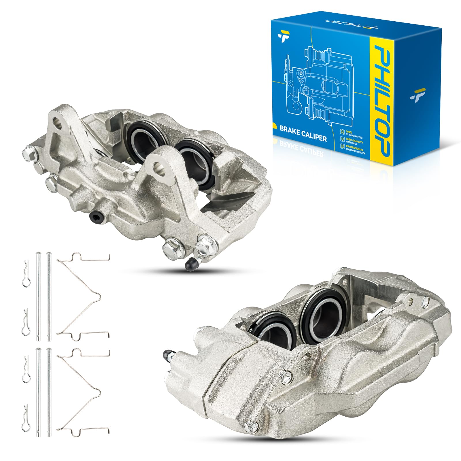 Philtop Front Disc Brake Caliper Assembly Replacement For Toyota 4Runner 2003-2009, Lexus Gx470 2003-2009, 2Pcs Front Driver And