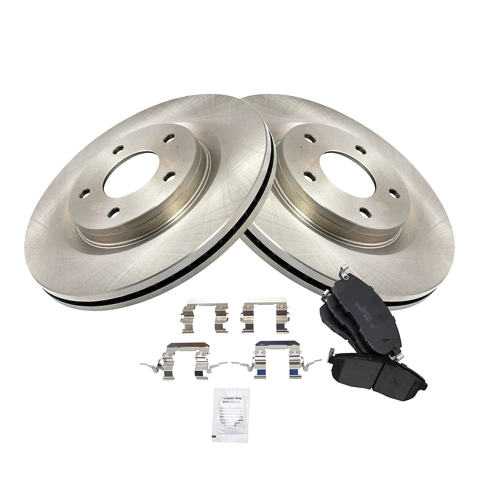 Trq Front Brake Pad & Rotor Kit Brake Pads Brake Rotor Ceramic Compatible With 2011-2017 Nissan Juke 2017-2019 Sentra