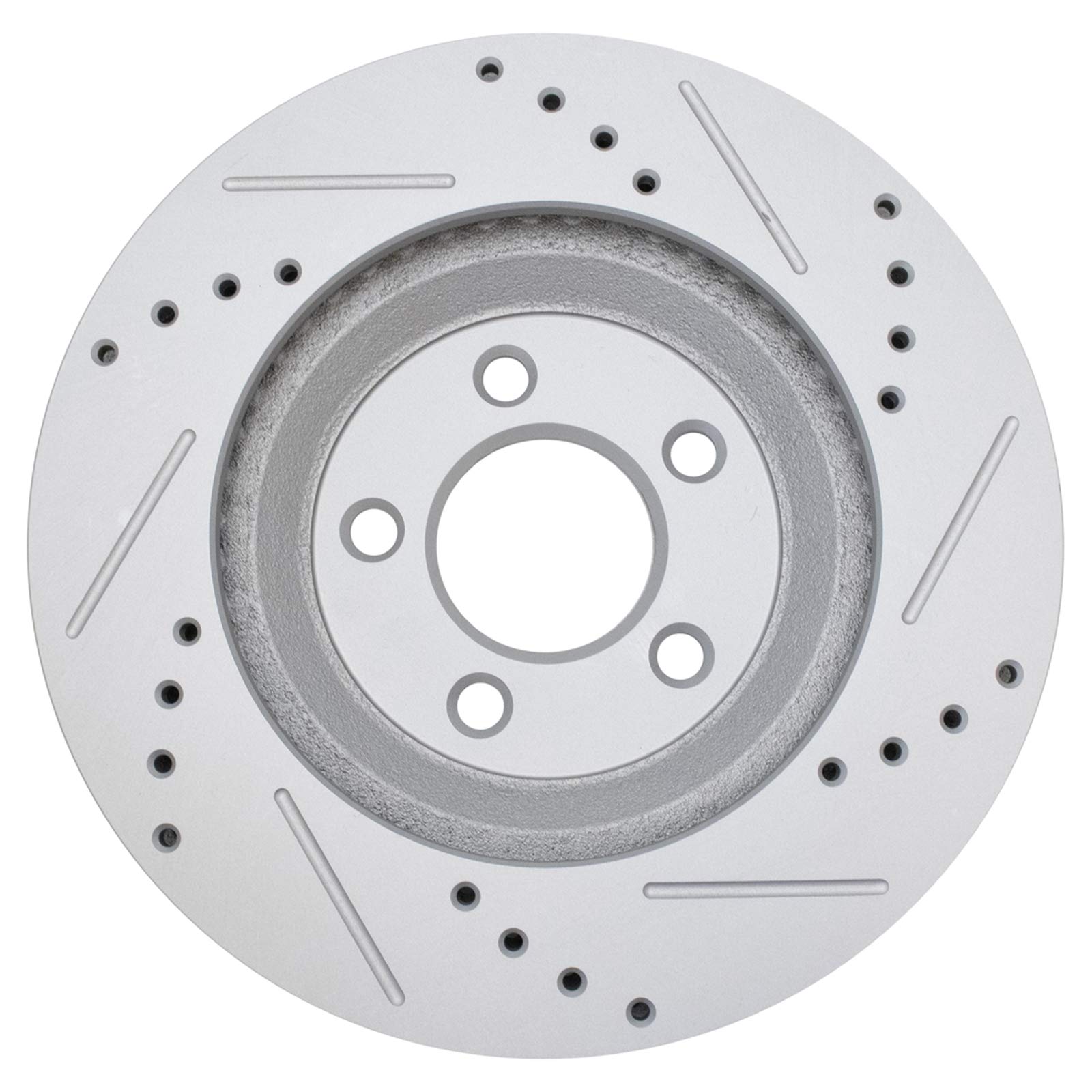 Trq Front Performance Brake Rotors Set Premium G-Coated Cross Drilled & Slotted Compatible With 2005-2014 Ford Mustang