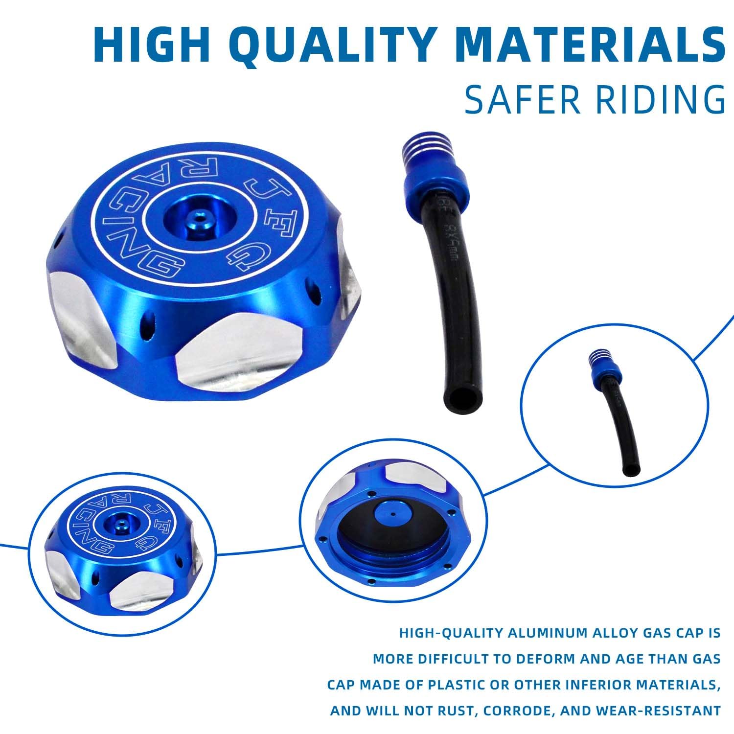 Dirt Bike Gas Cap,Motorcycle Gas Fuel Tank Cap With Breather Valve Universal Cnc For Yz Ttr 50Cc - 150Cc Crf Xr Rm Kx Klx Ssr Apollo Tao Tao Sdg Dirt Pit Bike Blue