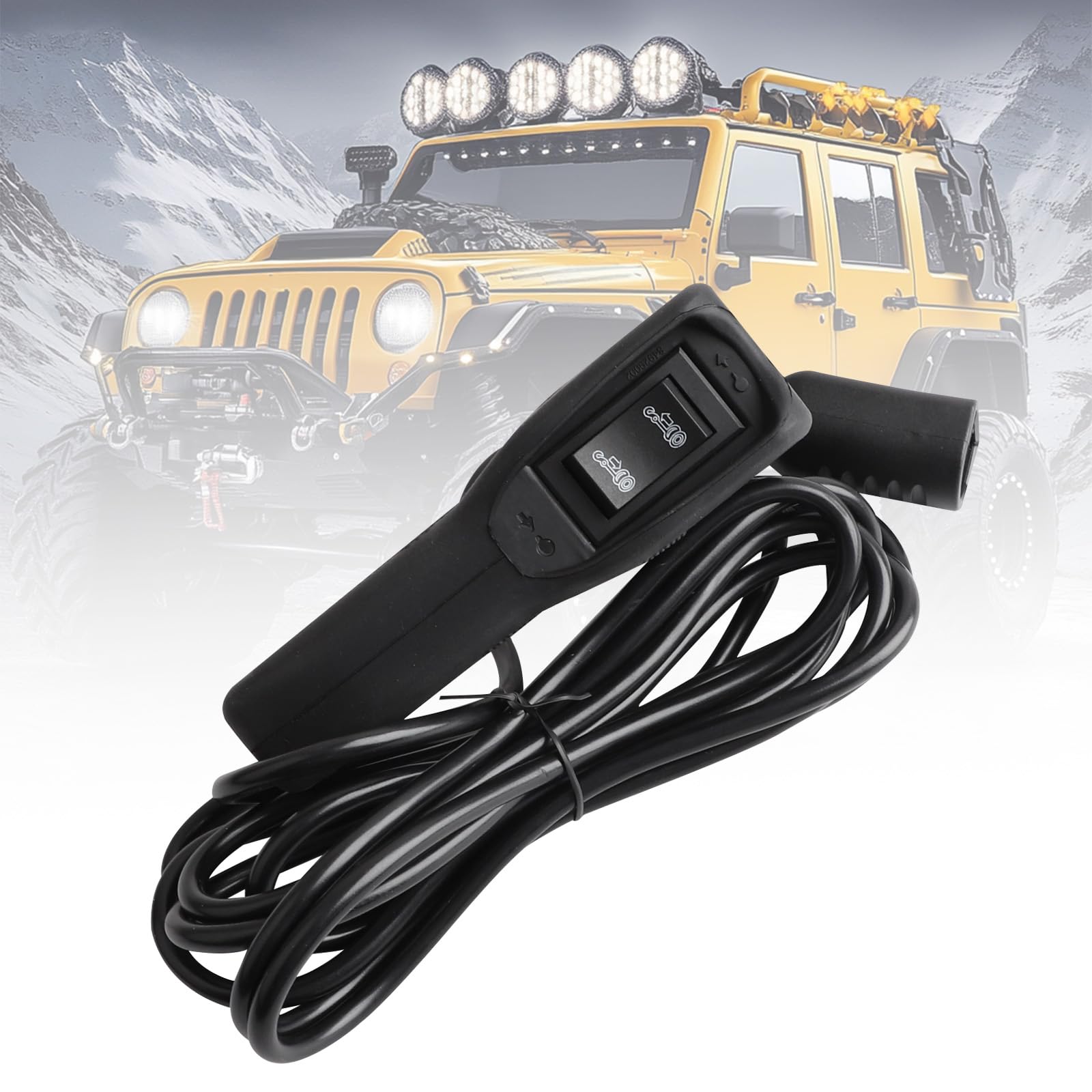 83665 Winch Hand Held Remote Compatible with Ford Ram Power Wagon Winch Remote Control Plug-in 12 Foot Connector Cable Wire for 