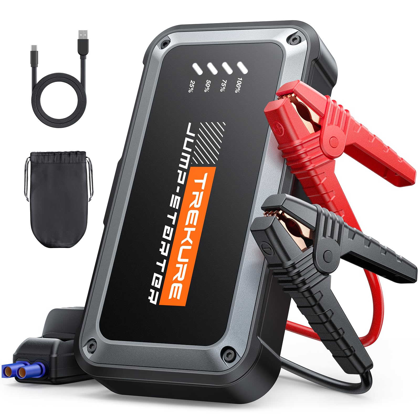 Trekure Portable Car Battery Jump Starter 3500A 16800Mah Jump Box, Car Battery Jumper Starter Portable Jumper Cables For Car(8.0