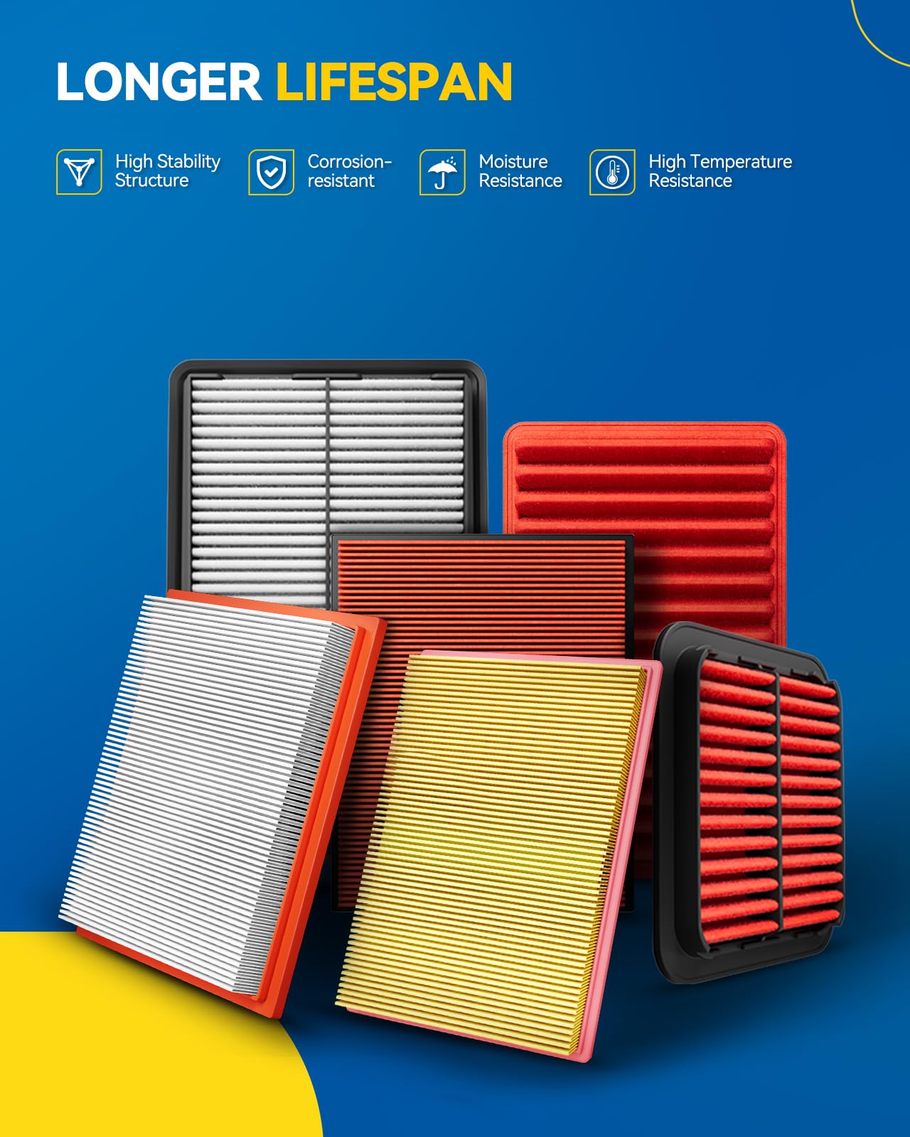 PHILTOP Engine air filter CA10495 Replacement for 2006-2015 Mazda MX-5 Miata L4 2.0L, Rigid Panel