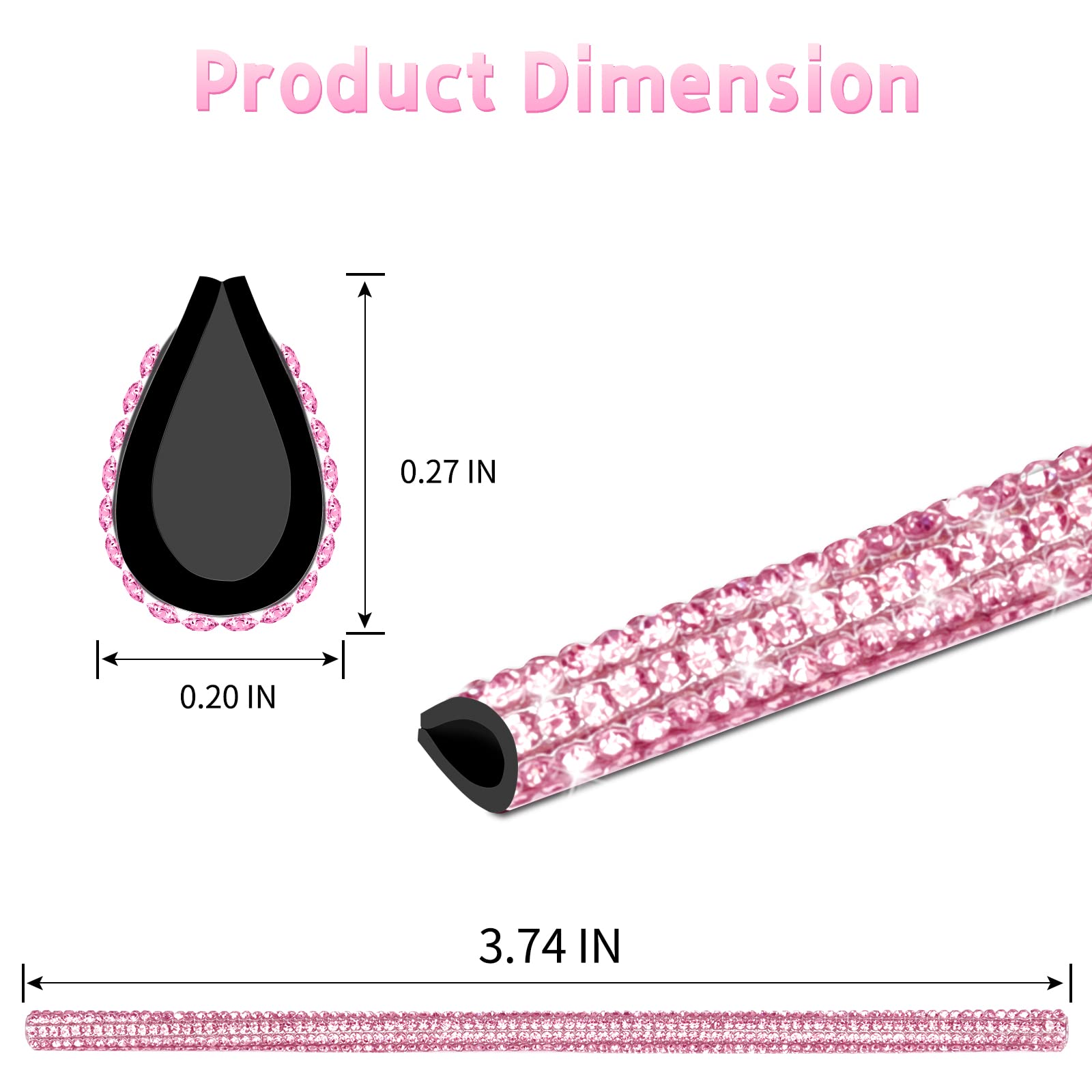 Insauto Bling Car Accessories For Women,Bling Car Air Vent Outlet Trim, 10Pcs Rhinestone Car Air Conditioner Vent Decoration Str