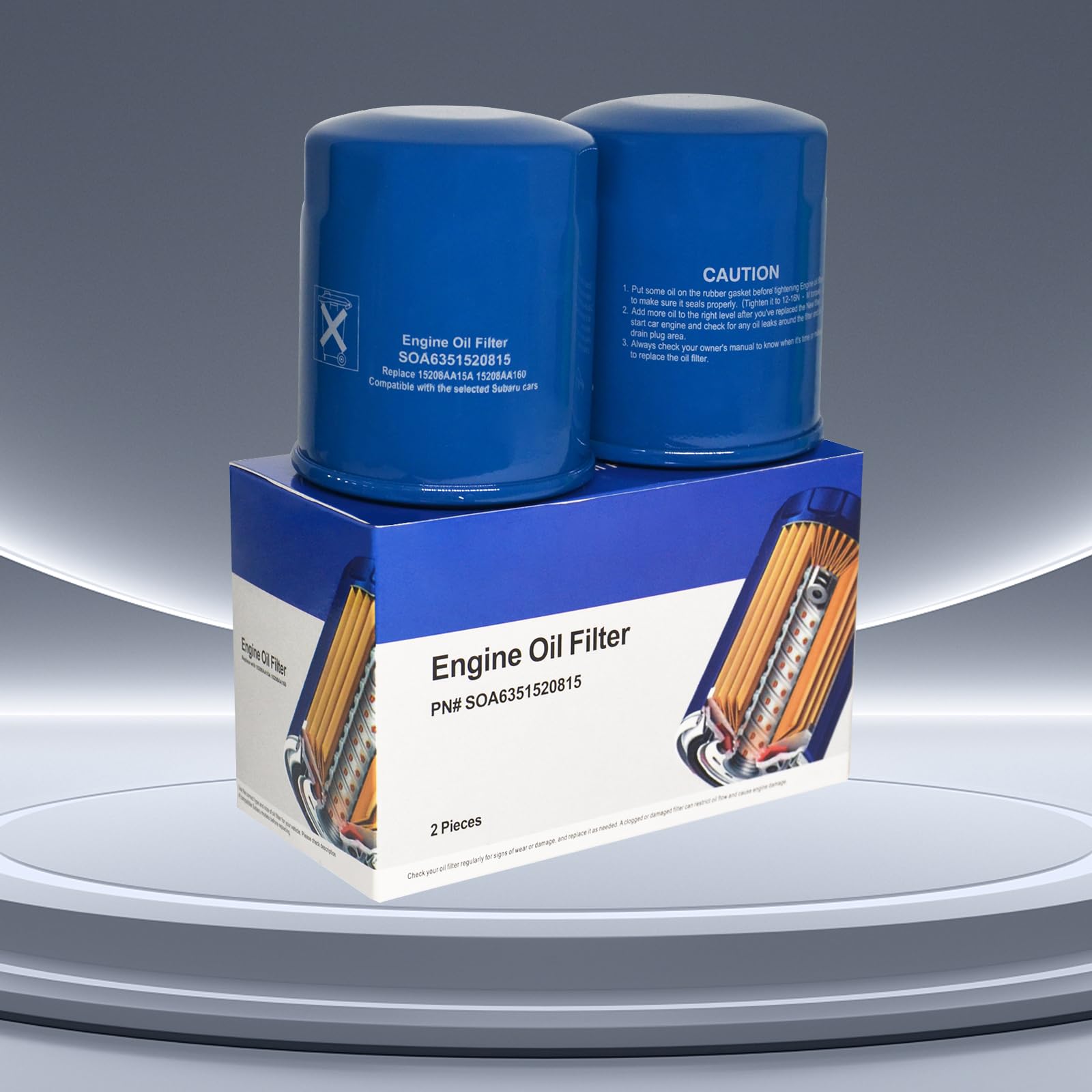 SOA6351520815 Oil Filter Replacement for Subaru Outback, Legacy, Impreza, Forester, XV Crosstrek, Ascent. Replace 15208AA160, 15