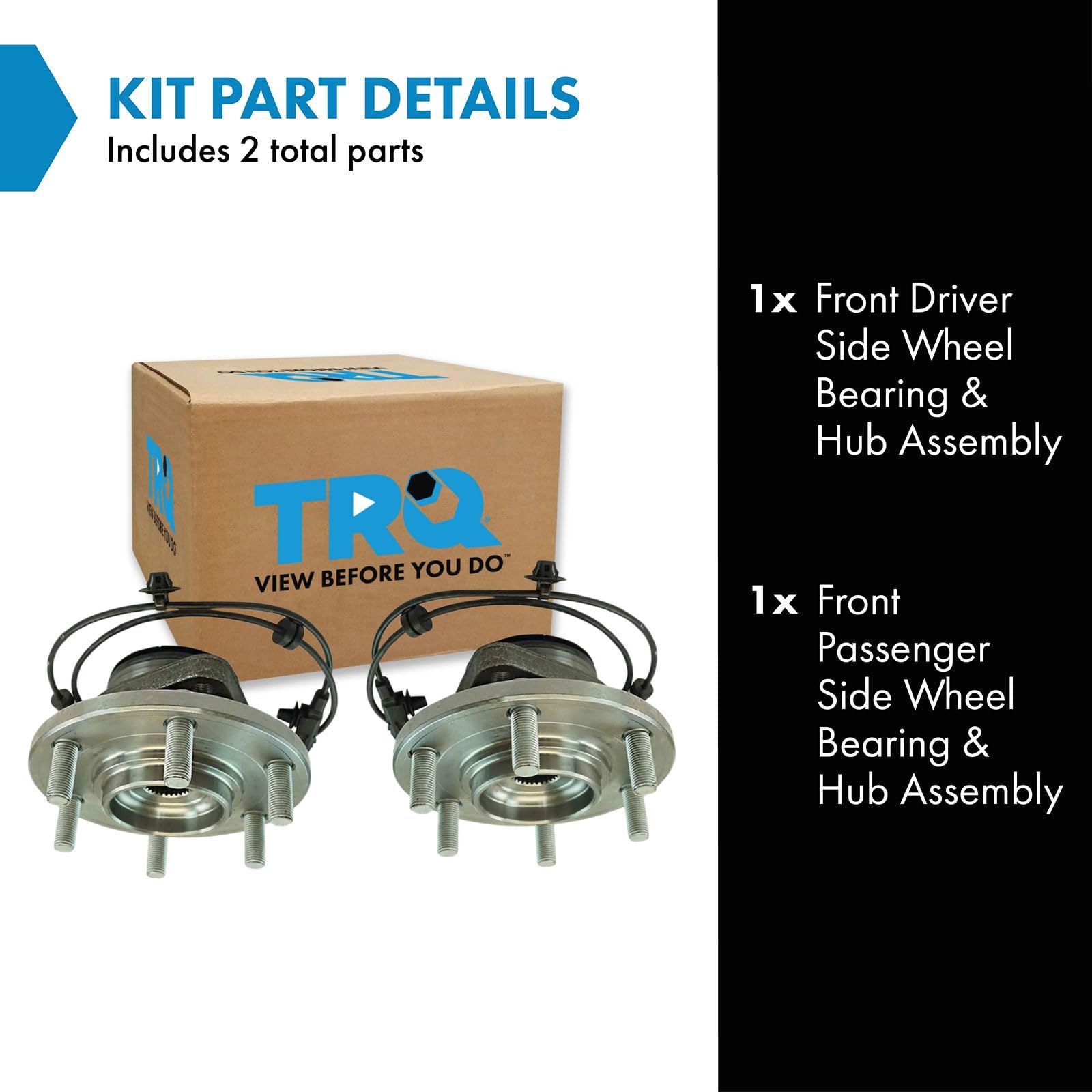 Trq Front Wheel Hub Bearings Assembly Set Compatible With 2011-2013 Infiniti Qx56 2014-2021 Qx80 2017-2022 Nissan Armada