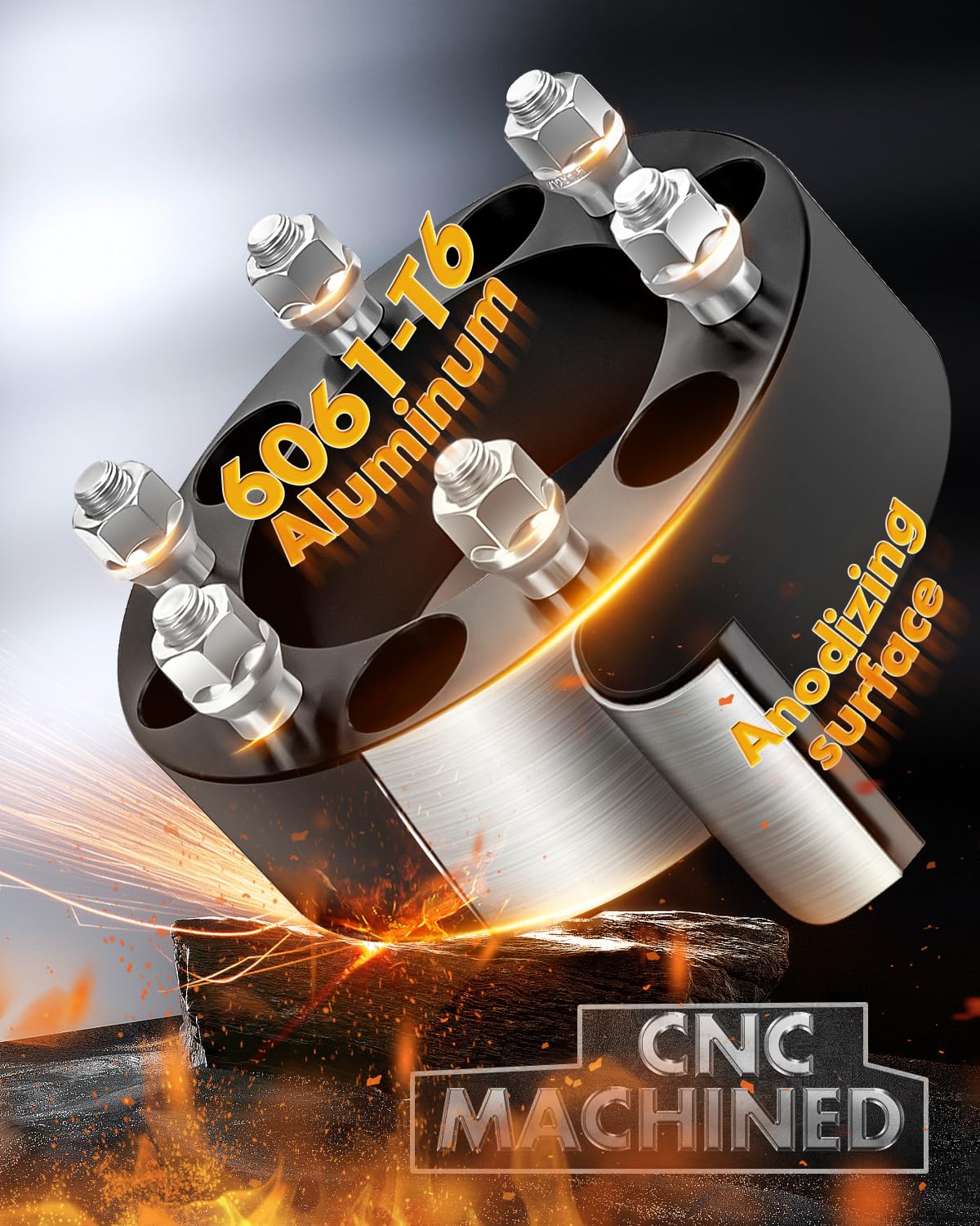 Dynofit 2'' Wheel Spacers 6X5.5 Compatible With Toyota 4Runner Tacoma Fj Cruiser, M12X1.5 Extended Lug Nuts, 108Mm Hub, 6X139.7