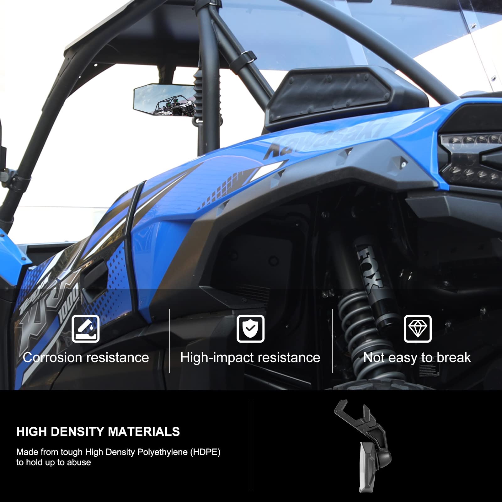 Kiwi Master Rear View Center Mirror Compatible For Kawasaki Teryx Krx 1000 Mule Accessories Rearview Racing Convex Mirror ?99994-1175