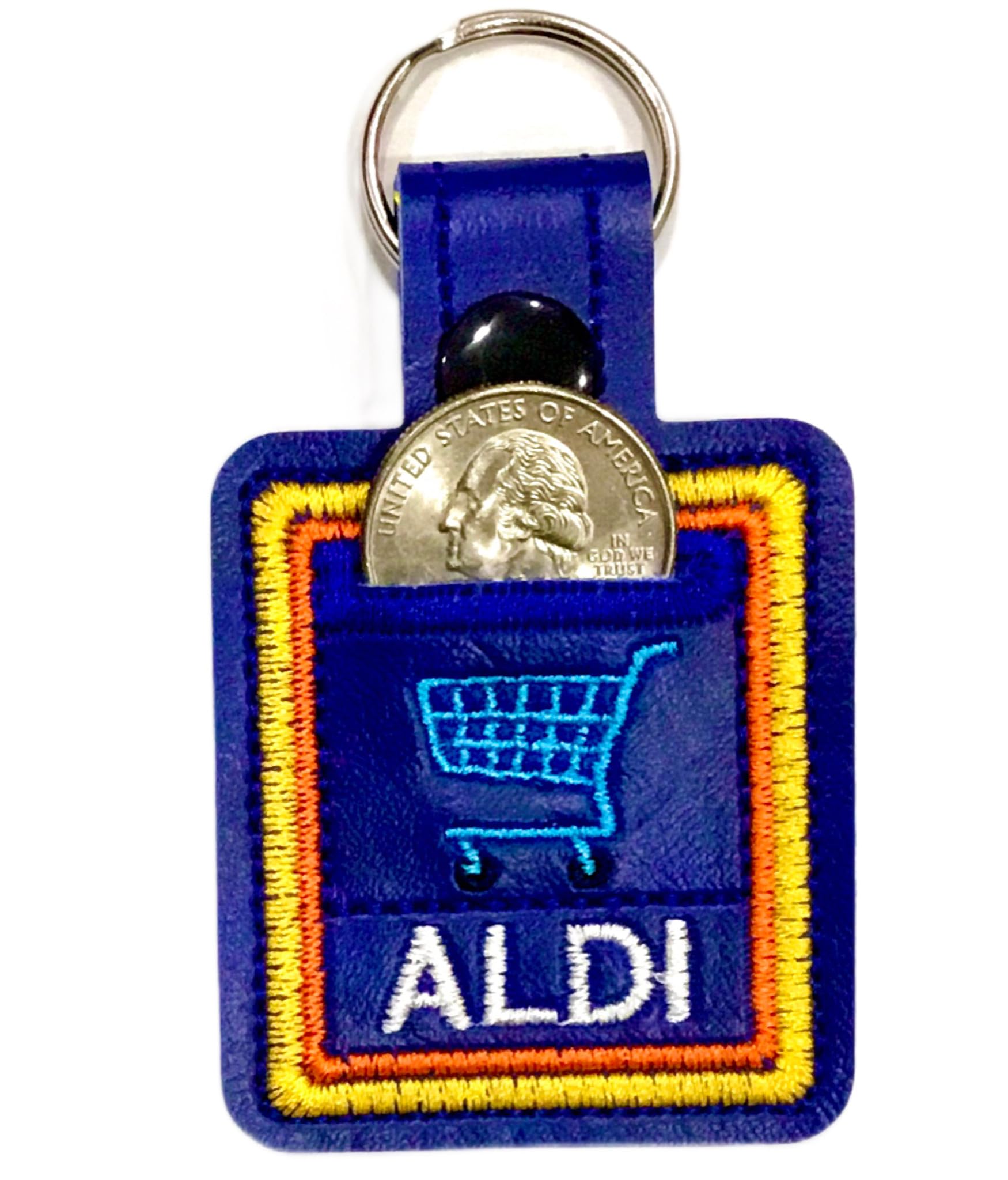 Aldi Quarter Holder Keychain Coin Keeper Individually Handmade In The U.S.A Embroidered Holds Quarter For Aldi Grocery Shopping