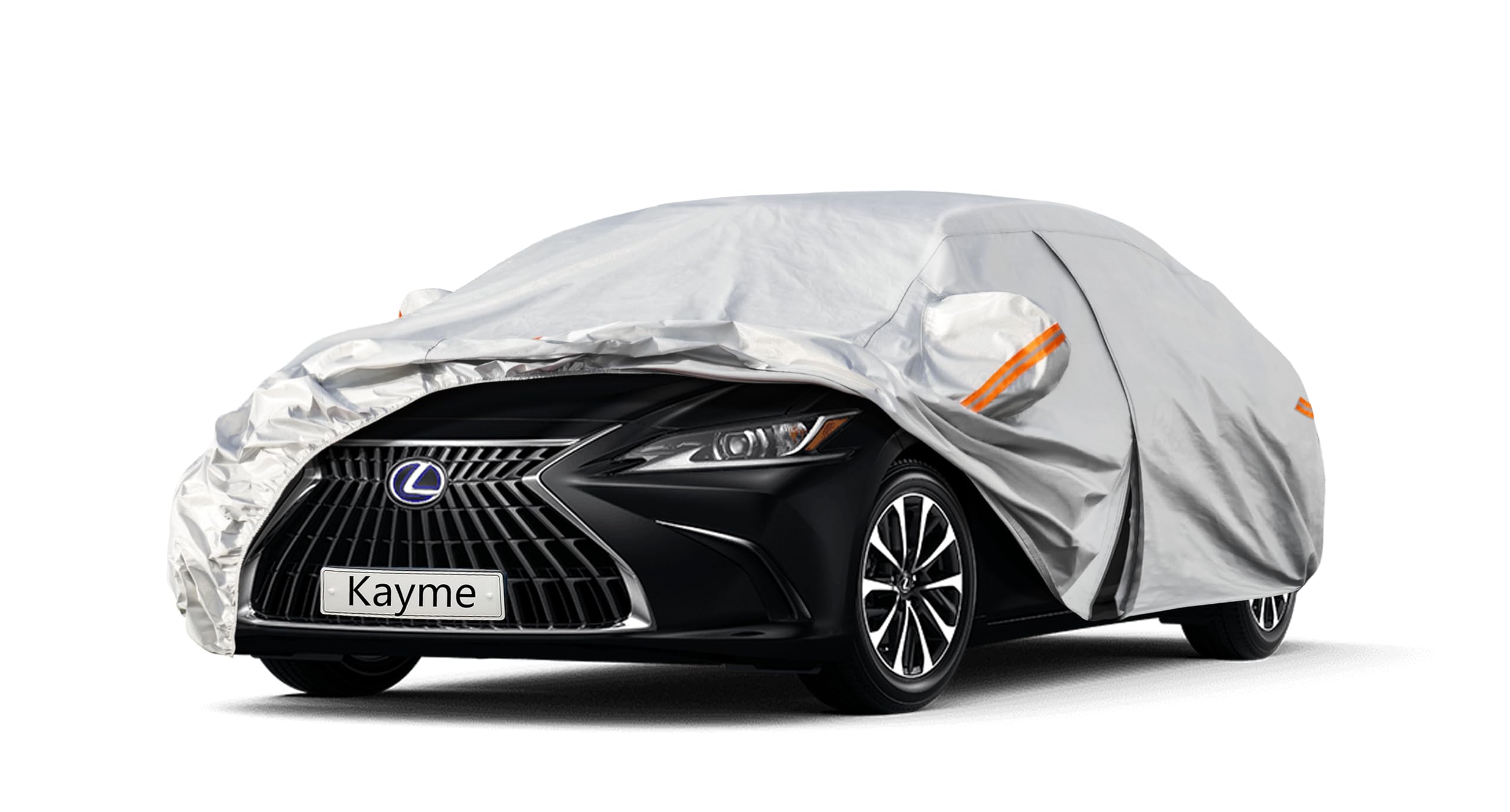 Kayme 6 Layers Car Cover Custom Fit For Lexus Es 300 330 350 (2015-2024) Waterproof All Weather For Automobiles, Outdoor Full Co