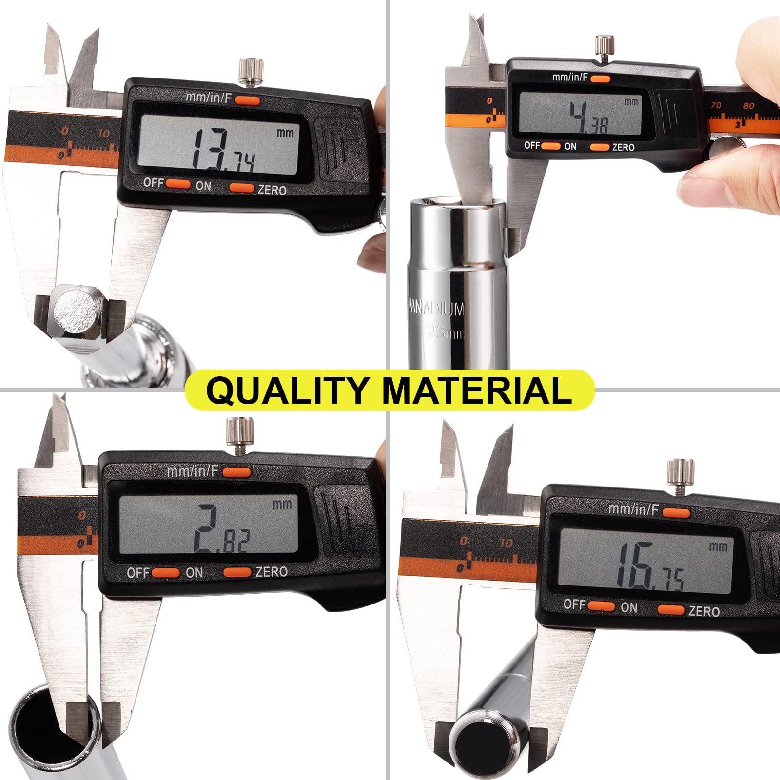 Spurtar Extended Lug Wrench Lug Nut Wrench, 4 Way Lug Wrench Tire Iron Lug Wrench, Lug Nut Remover 1/2 Drive With 17/19Mm And 21