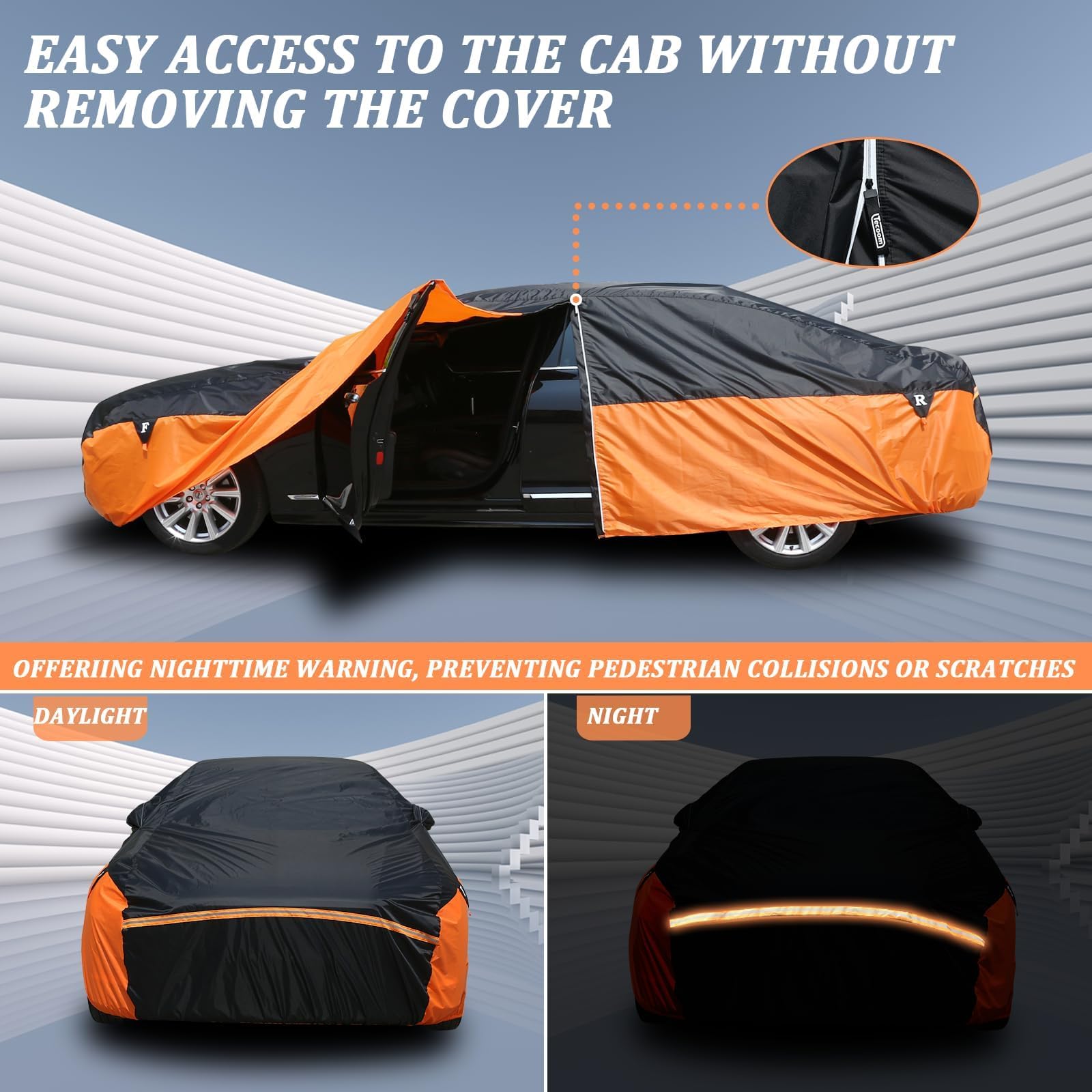 Waterproof Car Cover For Automobiles, All Weather Full Exterior Covers Fit For Toyota Camry Chevrolet Malibu Honda Accord, Unive