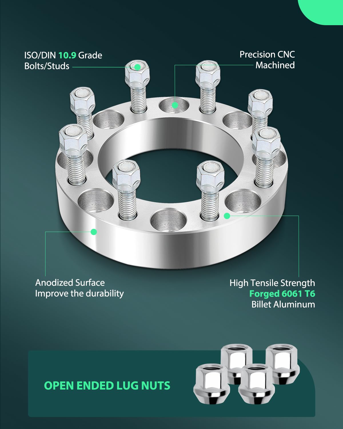 Scitoo 4X 8 Lug 1.5 Inch 8X170Mm Wheel Spacers 8X170 To 8X170 14X2 Studs 125Mm Compatible With For F250 For F350 For Excursion