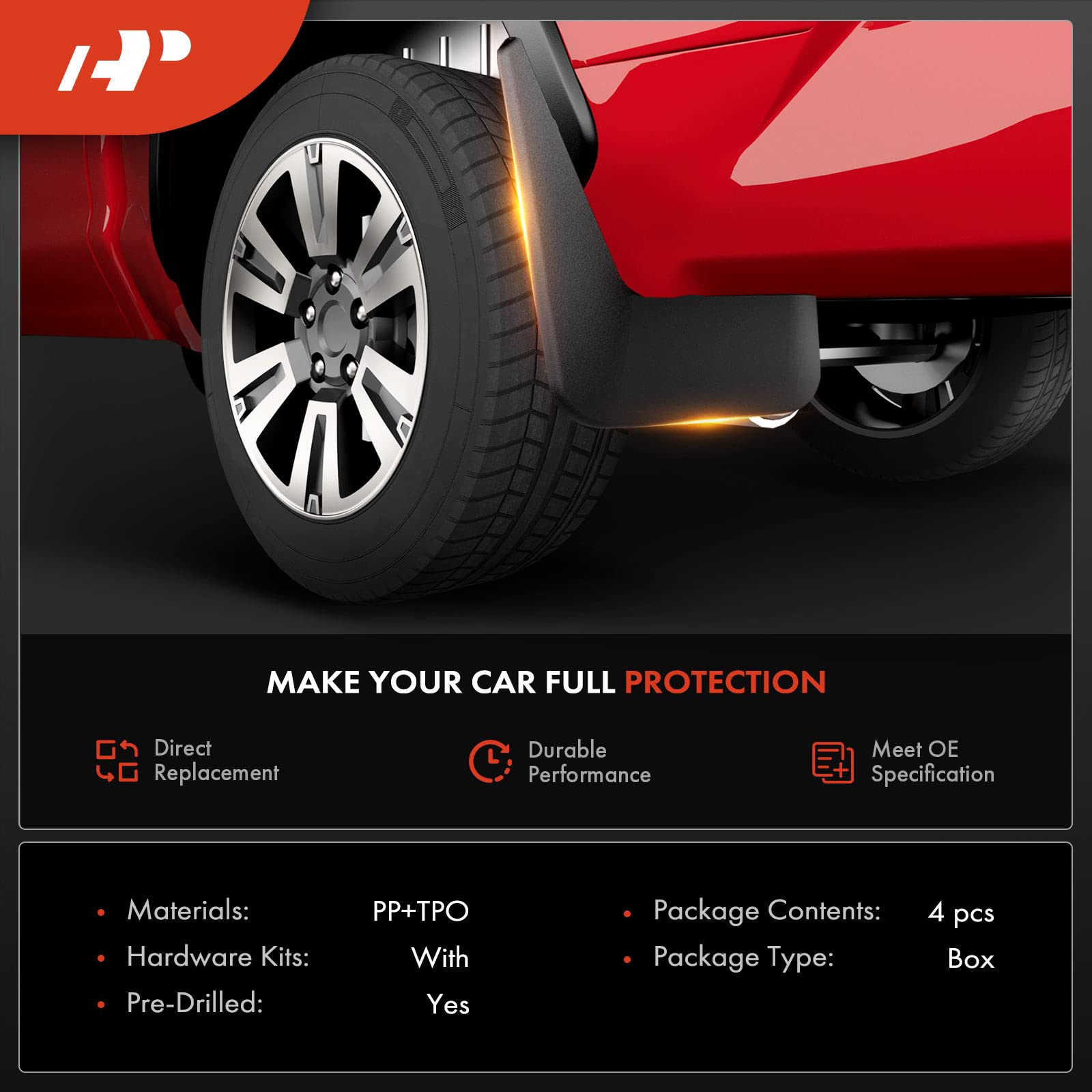 A-Premium Set Of 4Pcs Mud Flaps Splash Guards Mudguards Mudflaps With Hardware Kits Accessory Compatible With Volkswagen Touareg