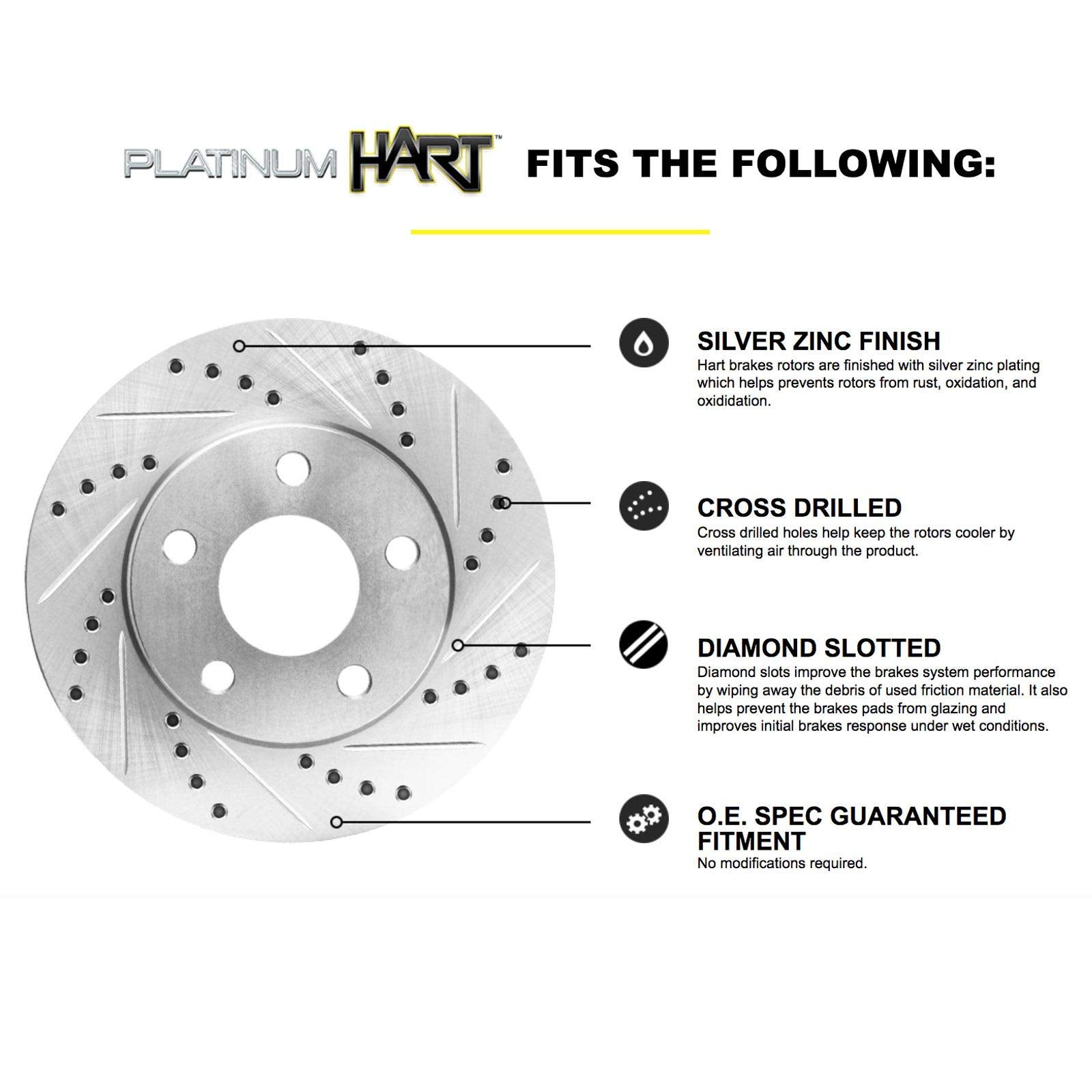 Hart Brakes Rear Brakes And Rotors Kit |Rear Brake Pads| Brake Rotors And Pads| Ceramic Brake Pads And Rotors |2006-2010 Bmw 323