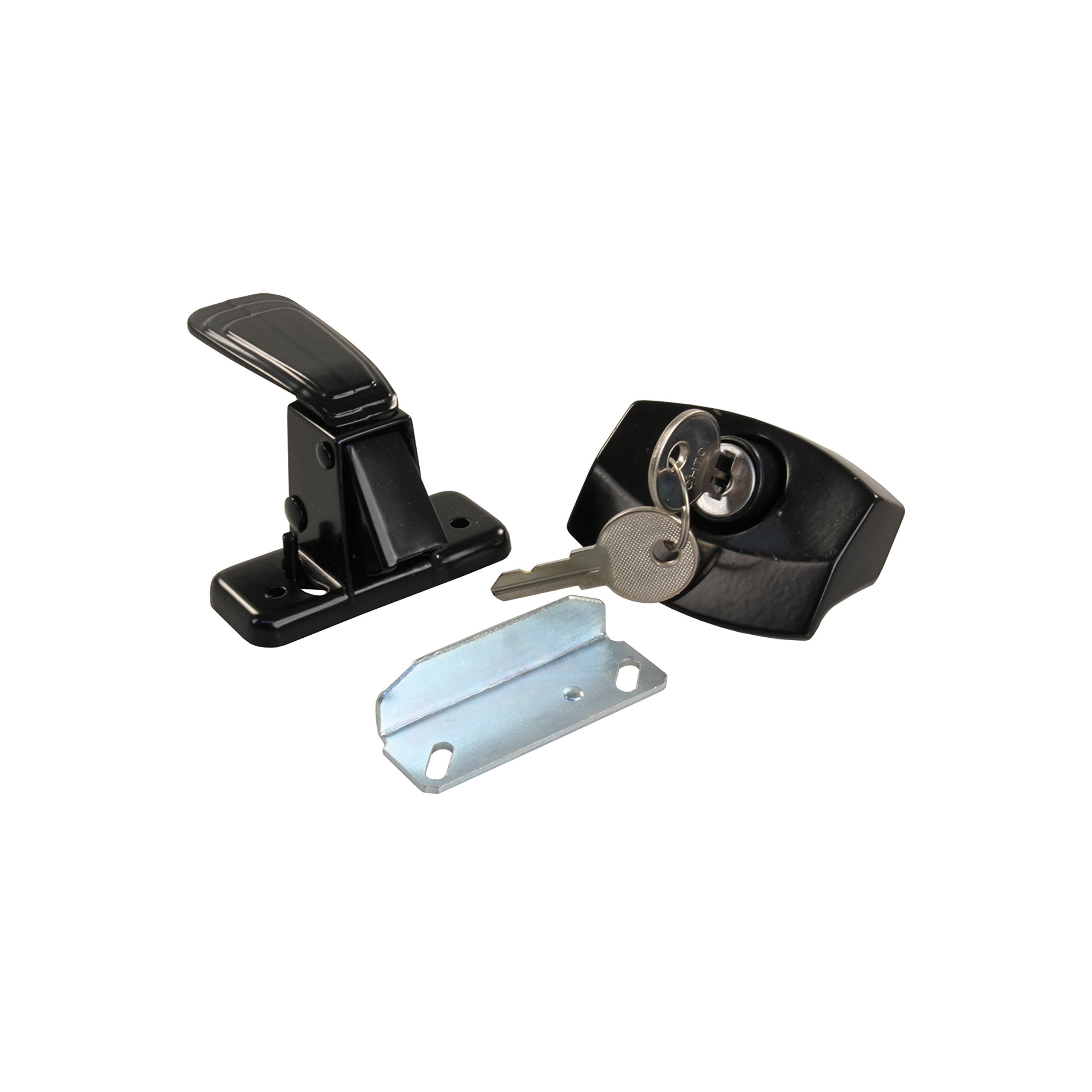Jr Products 11675 Black Locking Camper Door Latch
