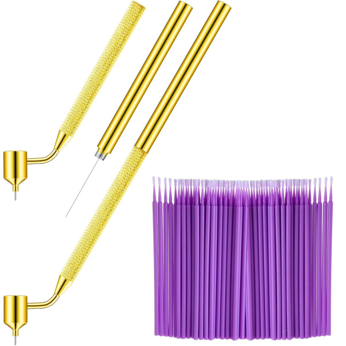 Tondiamo 100 Pack 0.5 mm Touch up Paint Brushes Repair Pen Gold Writer Paint Applicator Pen Detailing Fluid Writer Pen Disposabl