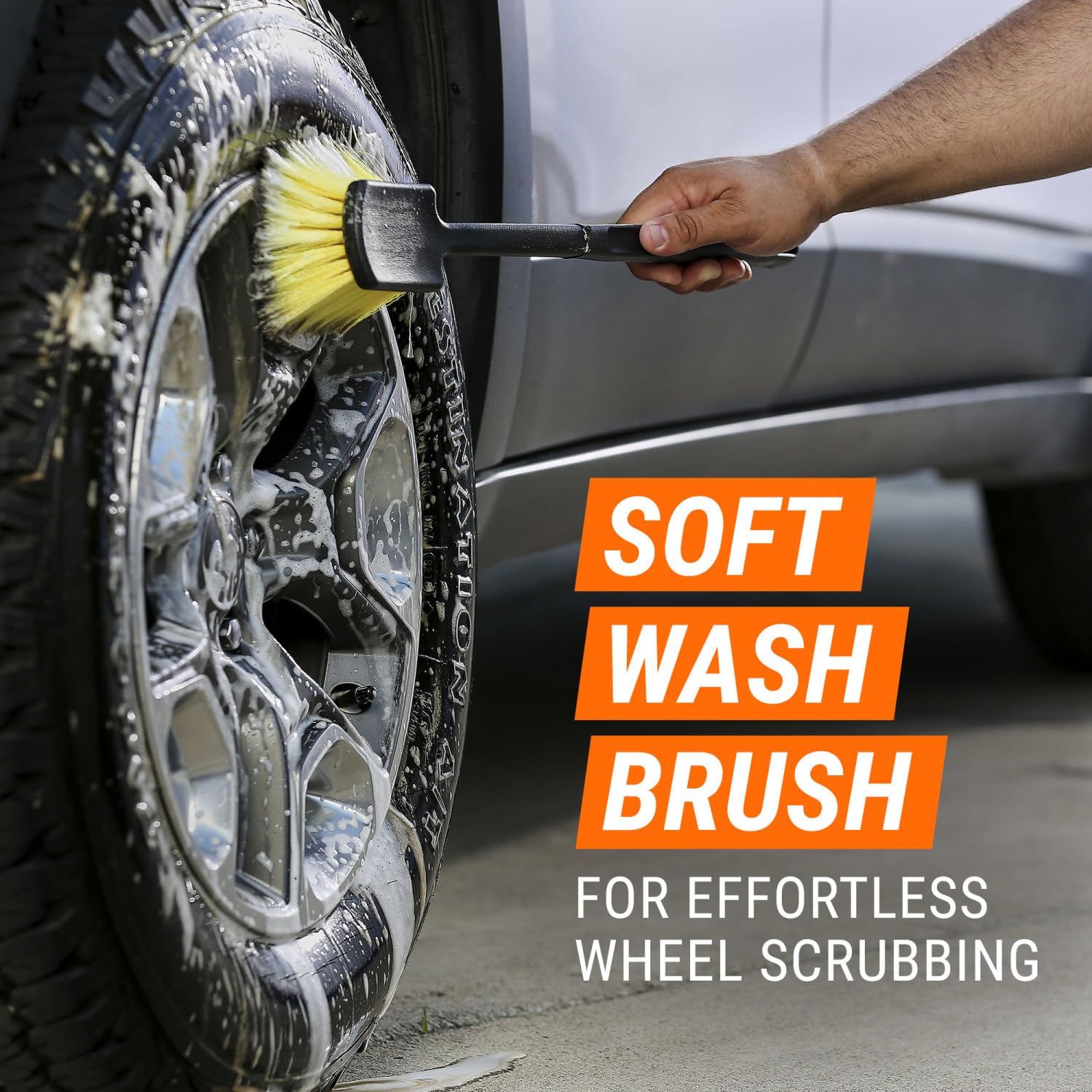 Armor All Wheel Cleaner And Tire Shine Kit, Heavy Duty Car Wheel Cleaner, Extreme Tire Shine Spray And Wash Brush - 3 Count