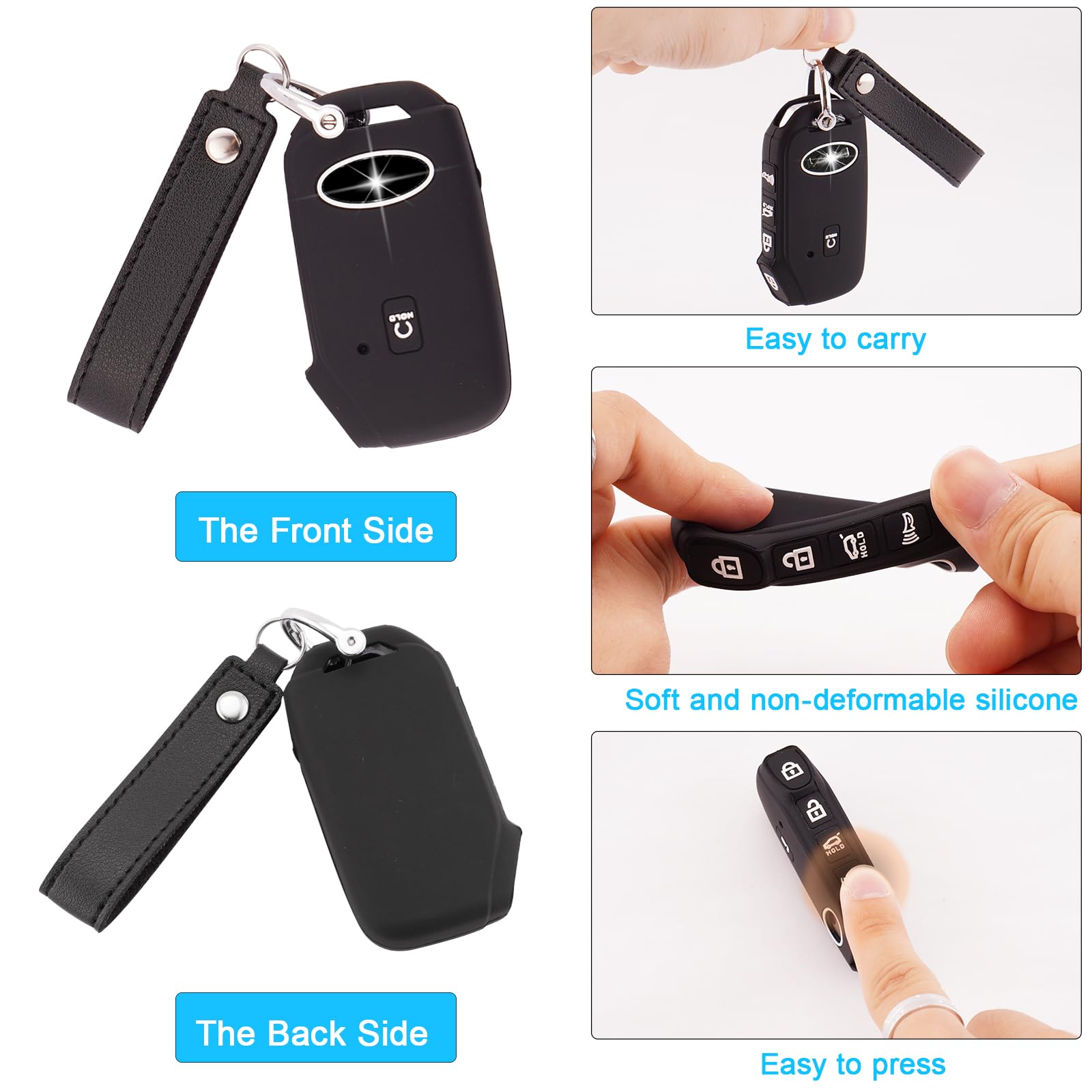 Koaudb For Kia Key Fob Cover 5 Buttons Rubber Full Covers Protection Keys Shells Keychains Fit For Kia Cerato Ceed Forte Niro Se