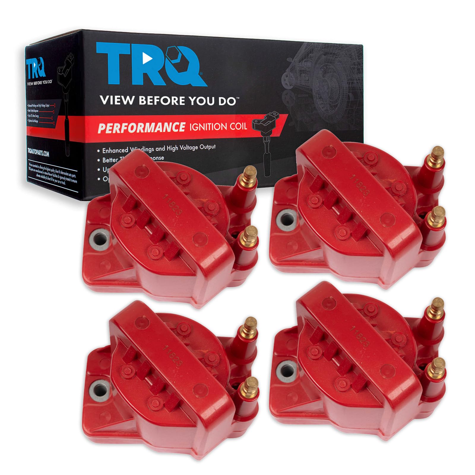 TRQ Ignition Coil Set Compatible with 1993 Cadillac Allante 1994-1999 DeVille 1993-1999 Eldorado Seville 1990-1995 Chevrolet Cor