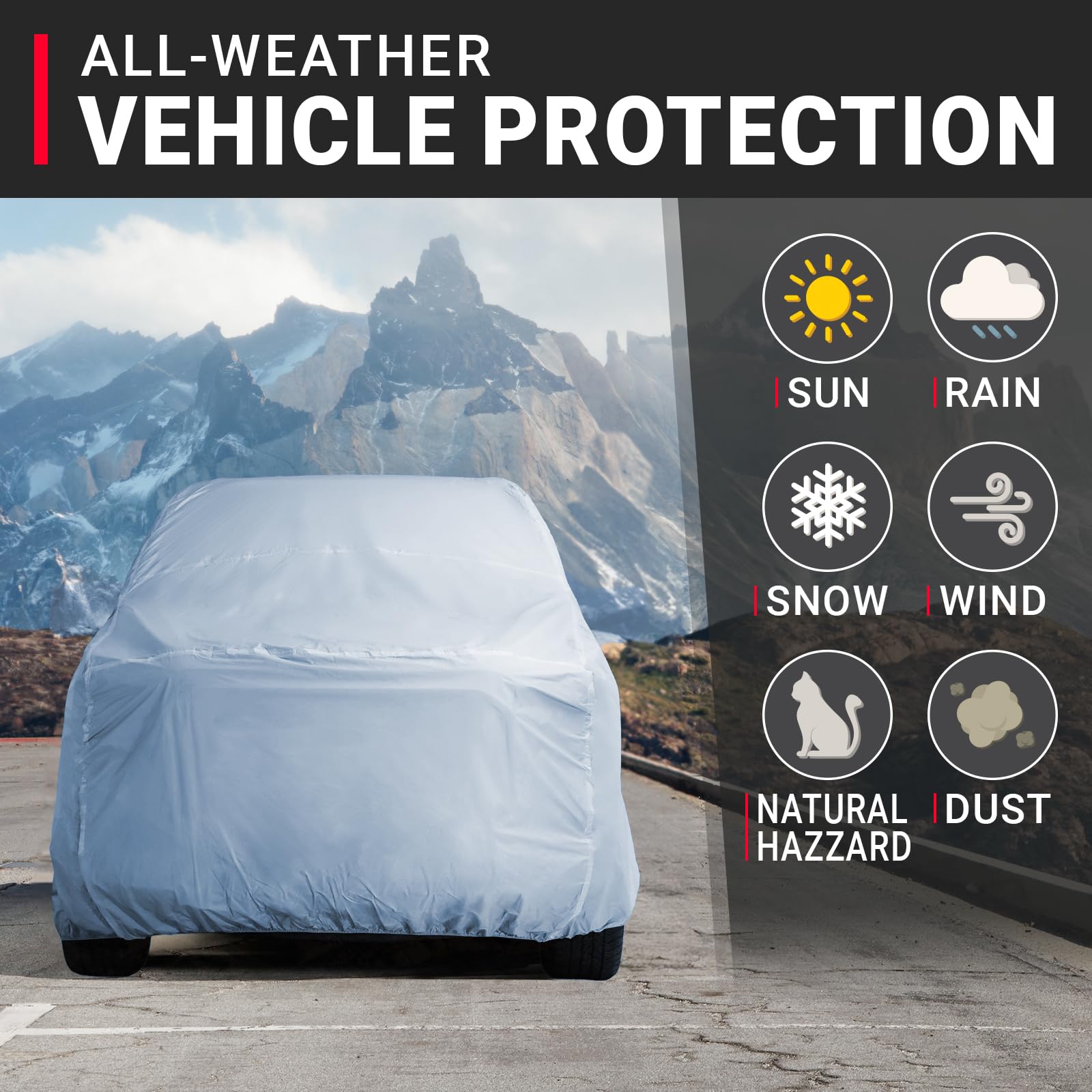 iCarCover 30-Layer Premium Truck Car Cover Waterproof All Weather | Rain Snow UV Sun Protection Full Car Covers | F-250, F-350 C