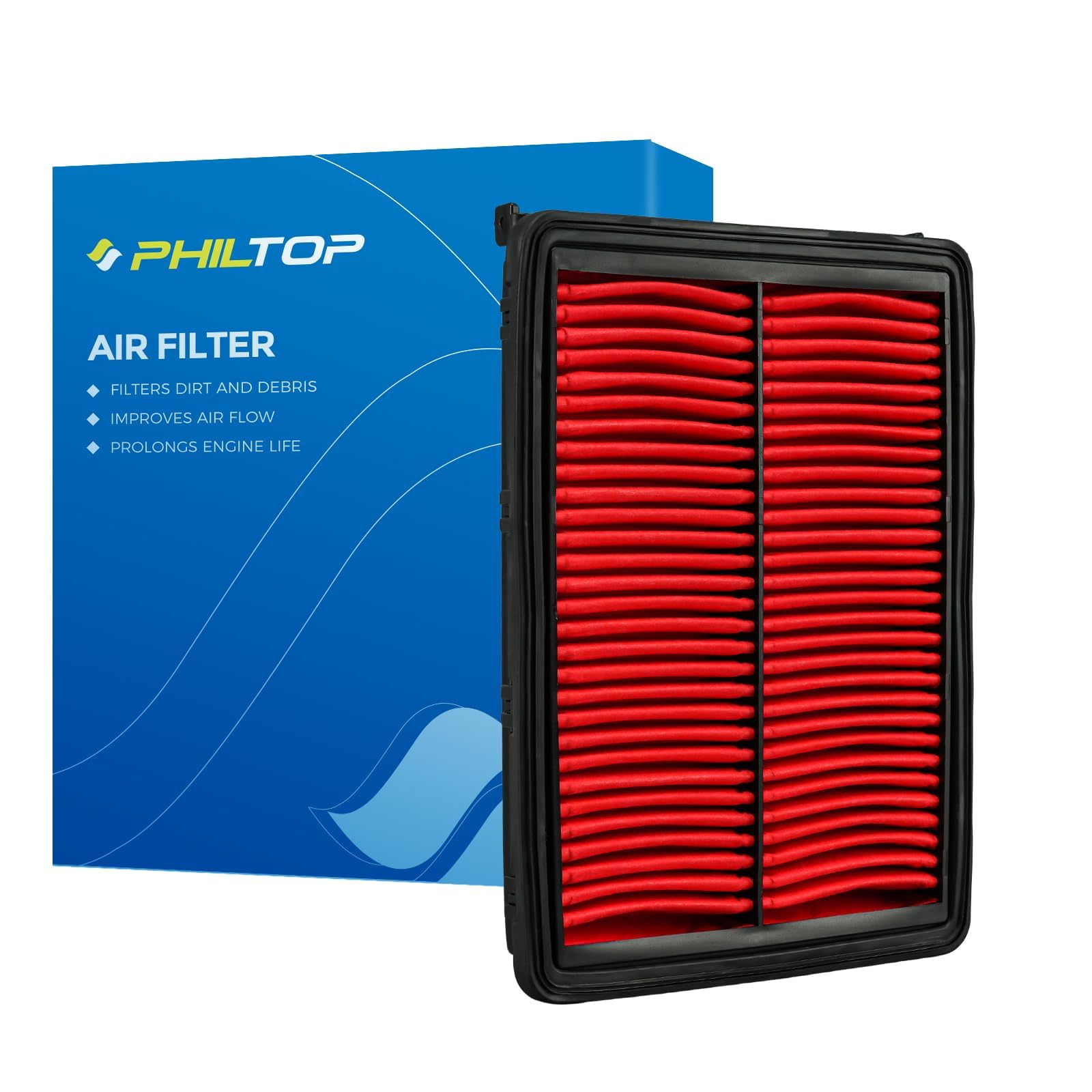 Philtop Upgraded Engine Air Filter Ca11942 Replace For Hyundai Sonata 2015-2019 & Kia Optima 2016-2020, 2.0L 2.4L
