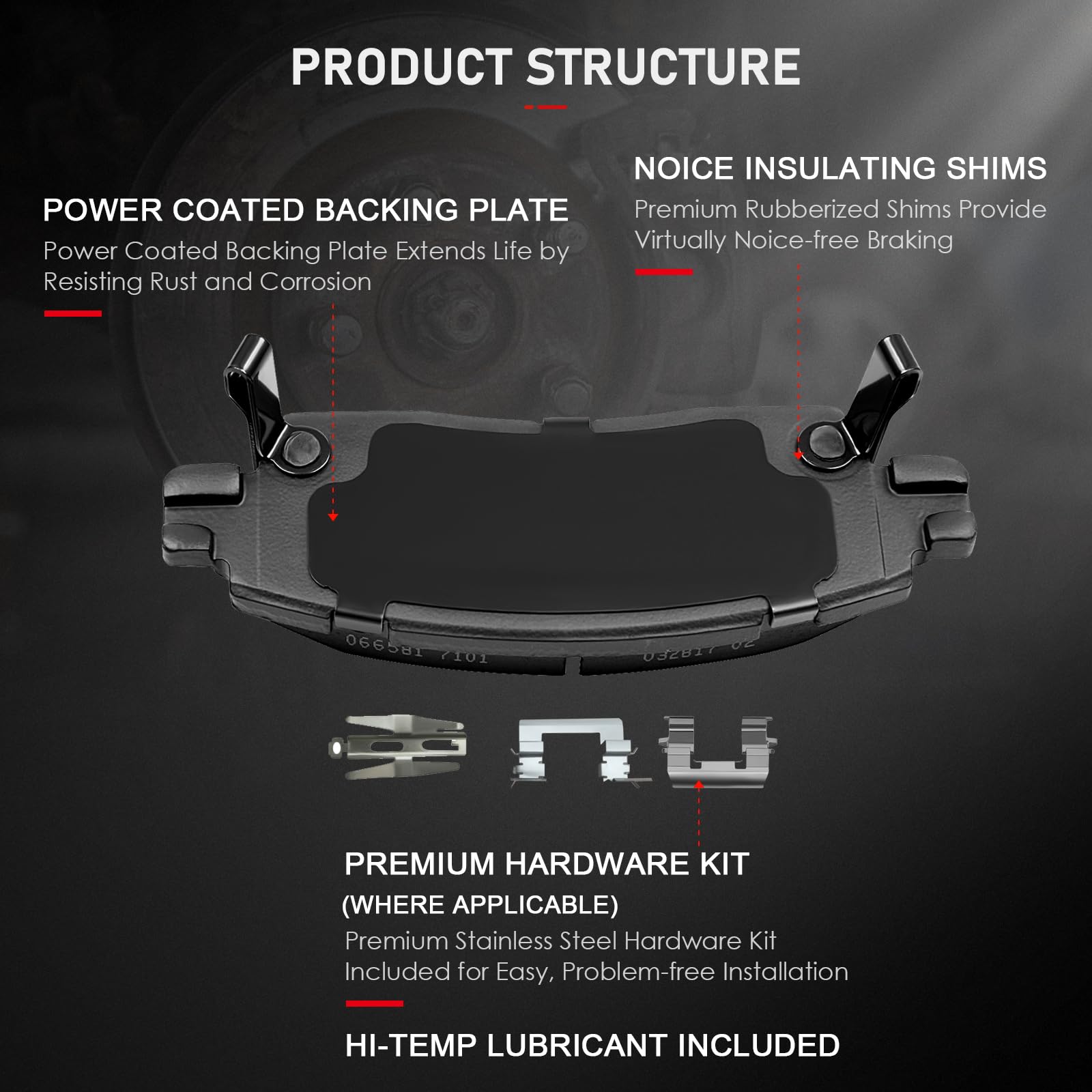 Cciyu D882/D883 Front & Rear Ceramic Brake Pads Kits For Buick Rainier (2004-2005), Chevrolet Ssr (2003-2005), Chevrolet Trailbl