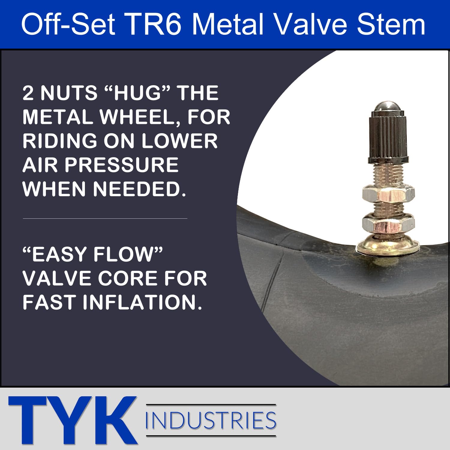 (2-Pack) Tyk Industries Atv Tire Tubes 25X8-12 Inner Tube - Durable Replacement Tire Inner Tube For 25X9-12, 25X10-12 Atv Utv Tire Inner Tubes With Tr6 Metal Valve Stems