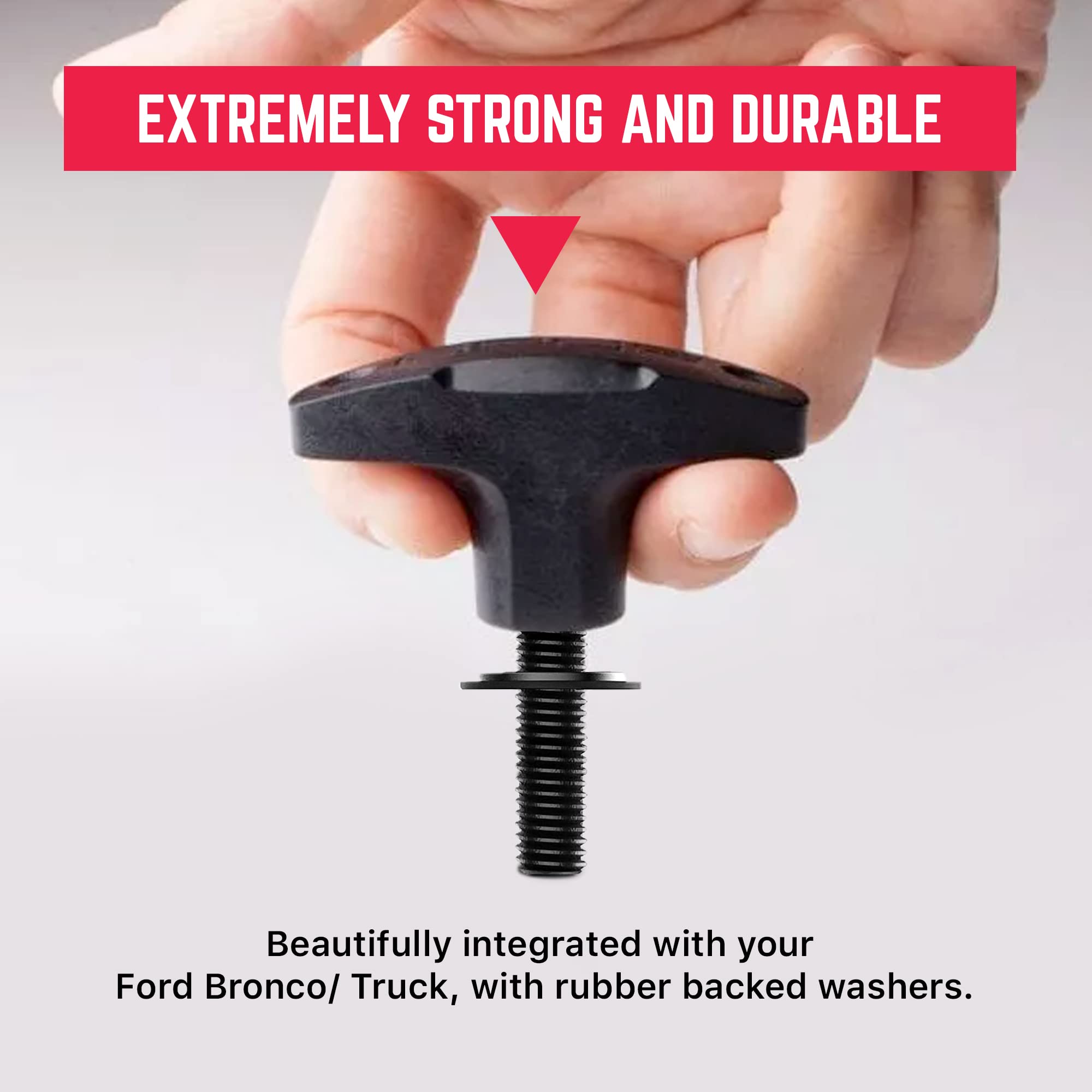 GPCA - Quick-Release Tie Down Anchor/T-Handle M8 25mm for Fast Bronco Top Removal Lift, Truck Tie Downs Anchor, Ford Bronco Acce