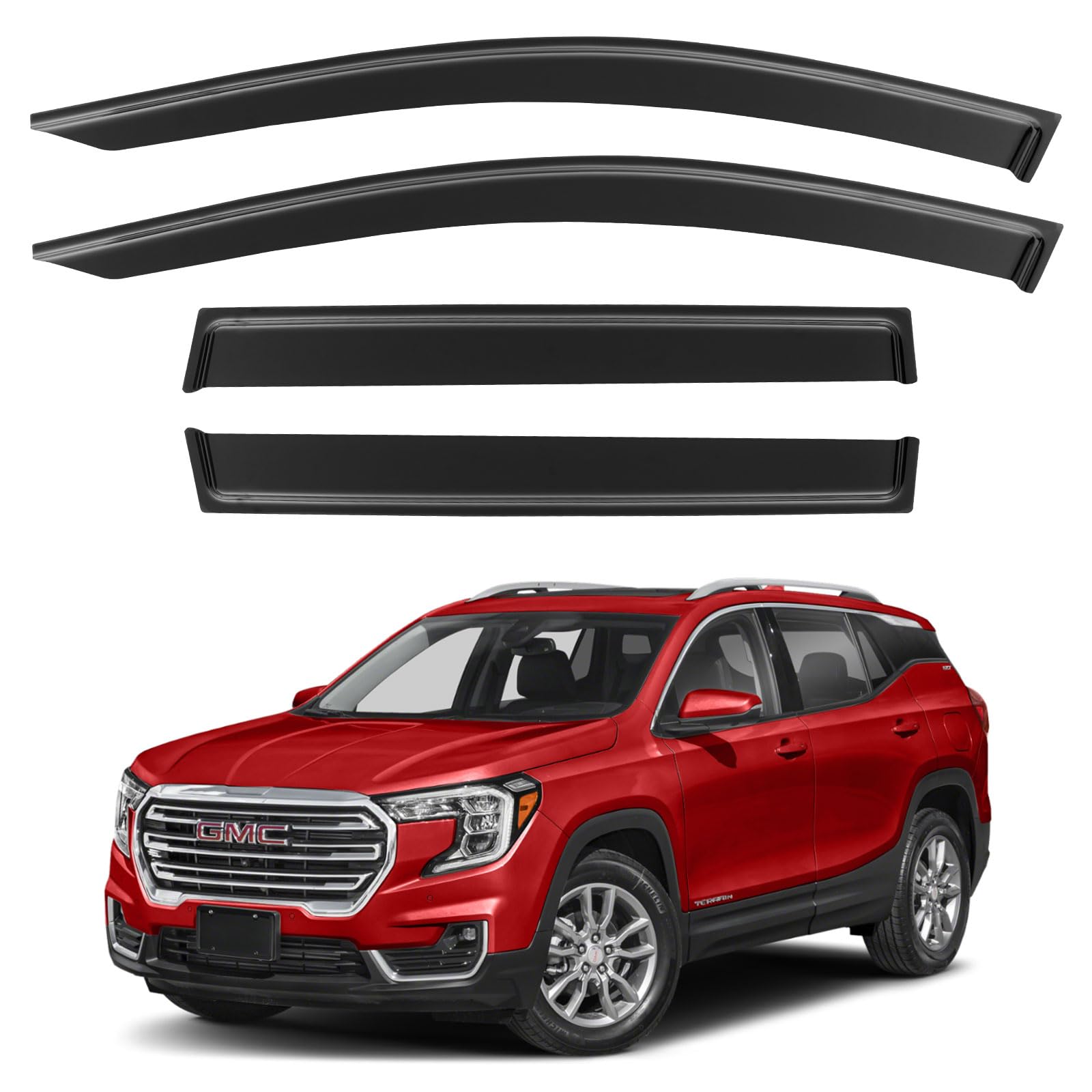Window Visors Rain Guards Shield for 2018-2024 GMC Terrain, Out-Channel Window Vent Wind Deflectors Visors Shades for 18-24 Terr