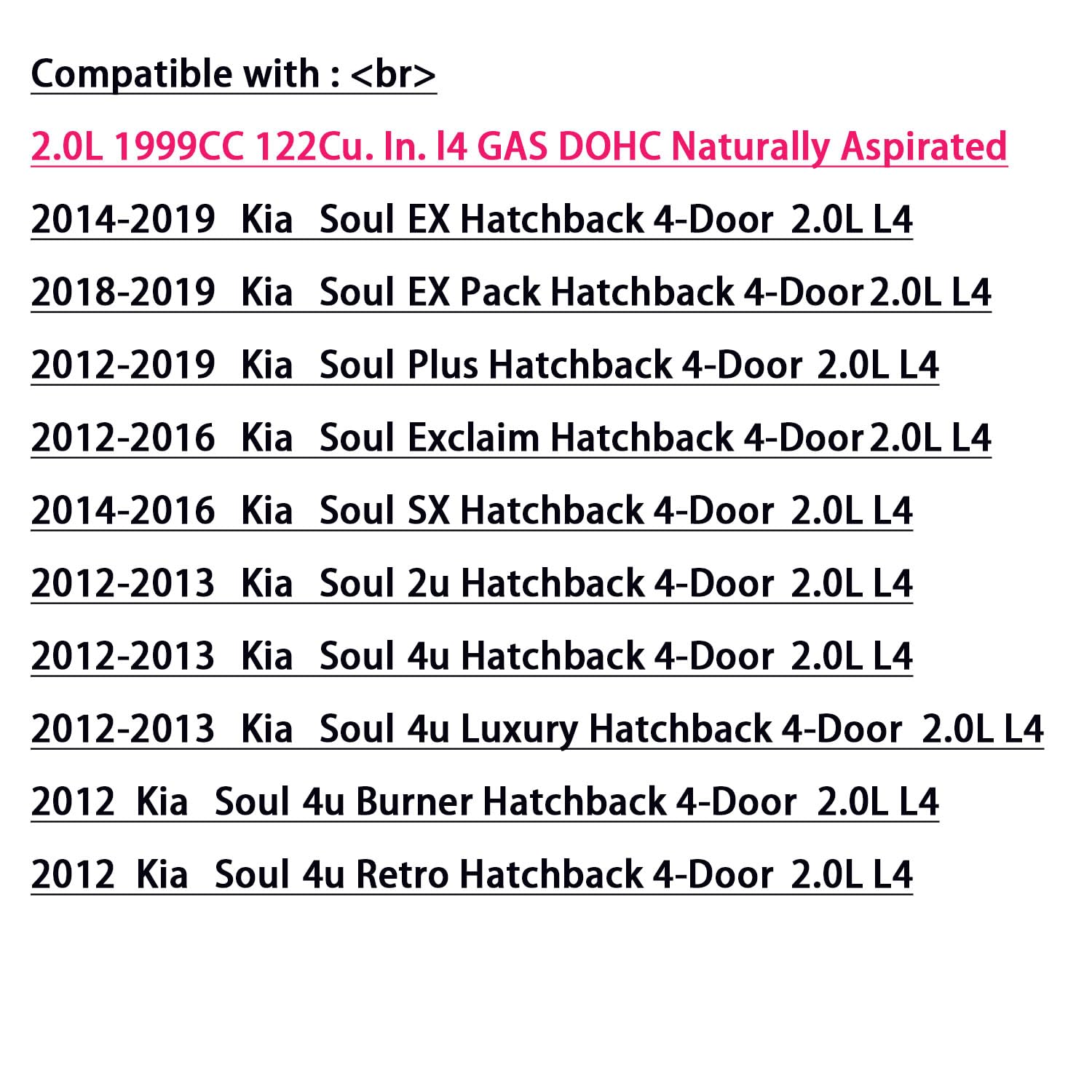 KSU Coil pack for Soul 2012-2019 2.0L L4 uf651 uf-651 27300-2e000 273002e000