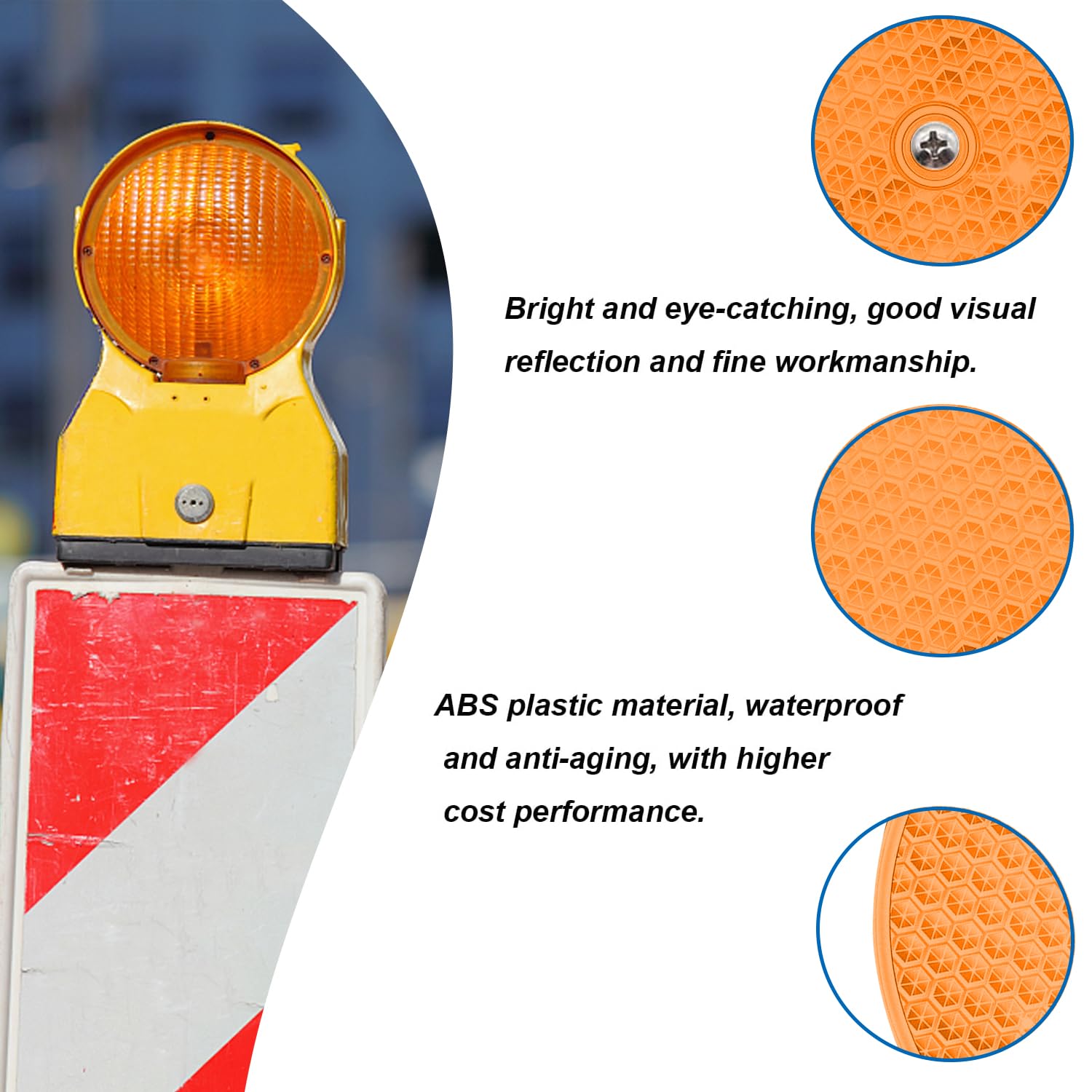 Smseace 12Pcs Safety Reflectors Yellow Round Reflectors With Stainless Steel Screw Used For Mailboxes,Driveway,Tunnels,Post,Cars