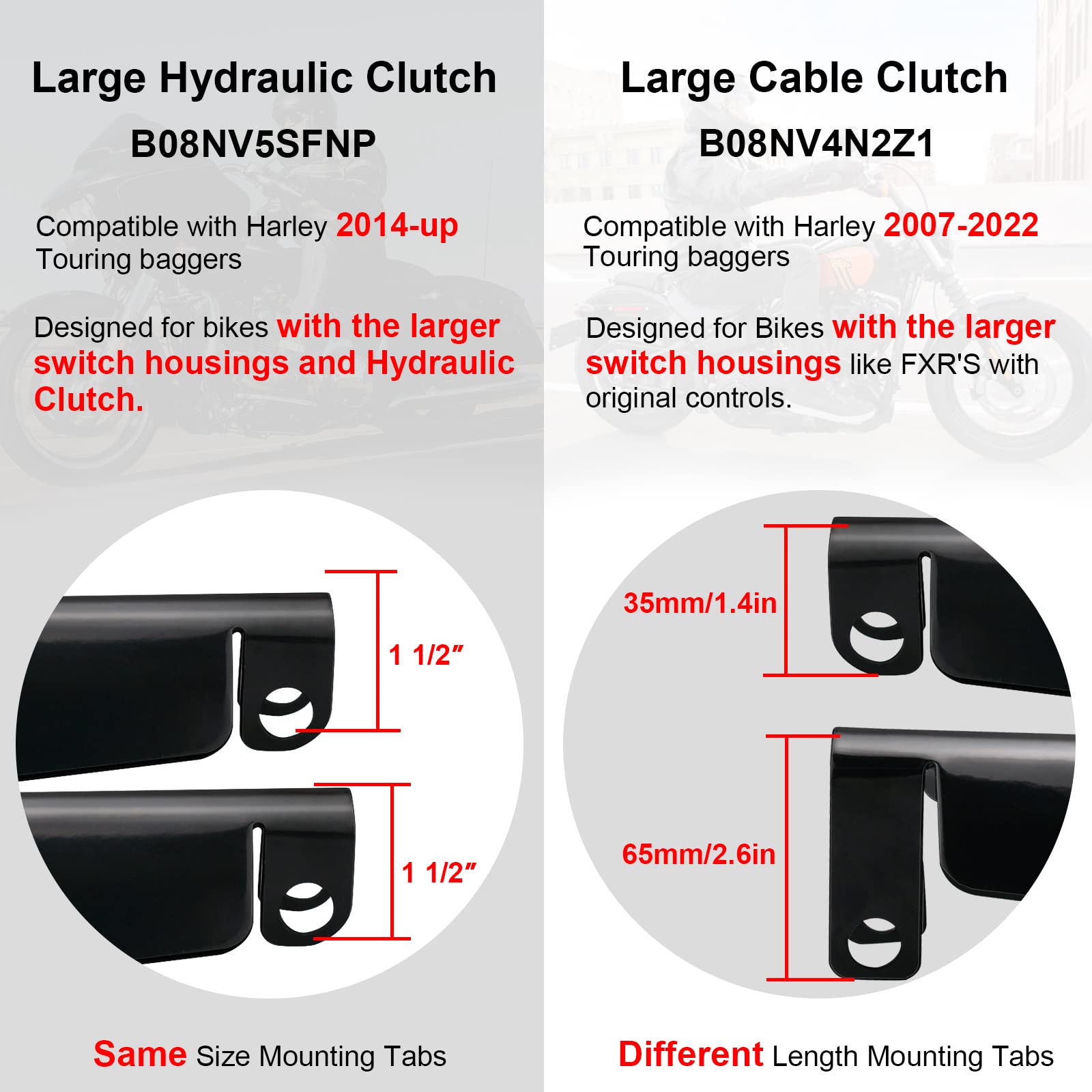 Starknightmt Motorcycle Handguards Black Coffin Cut Stainless Steel Hand Guards Compatible With Touring Models Street Glide Road King Road Glide Electra Glide 2014-2022 With Hydraulic Clutch (Large)