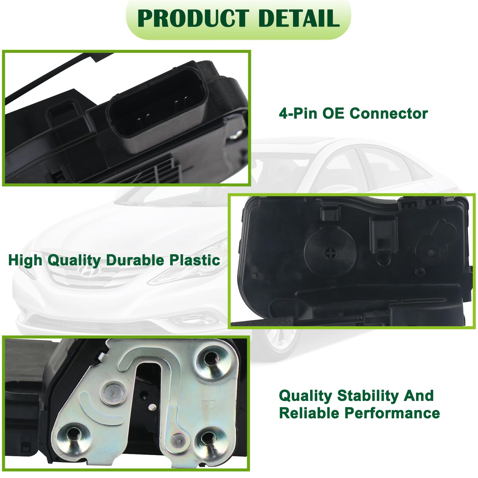 omoZone Door Lock Latch Actuator Assembly Rear Right Passenger Side Compatible with 2011-2015 Hyundai Sonata Replaces 814203S000