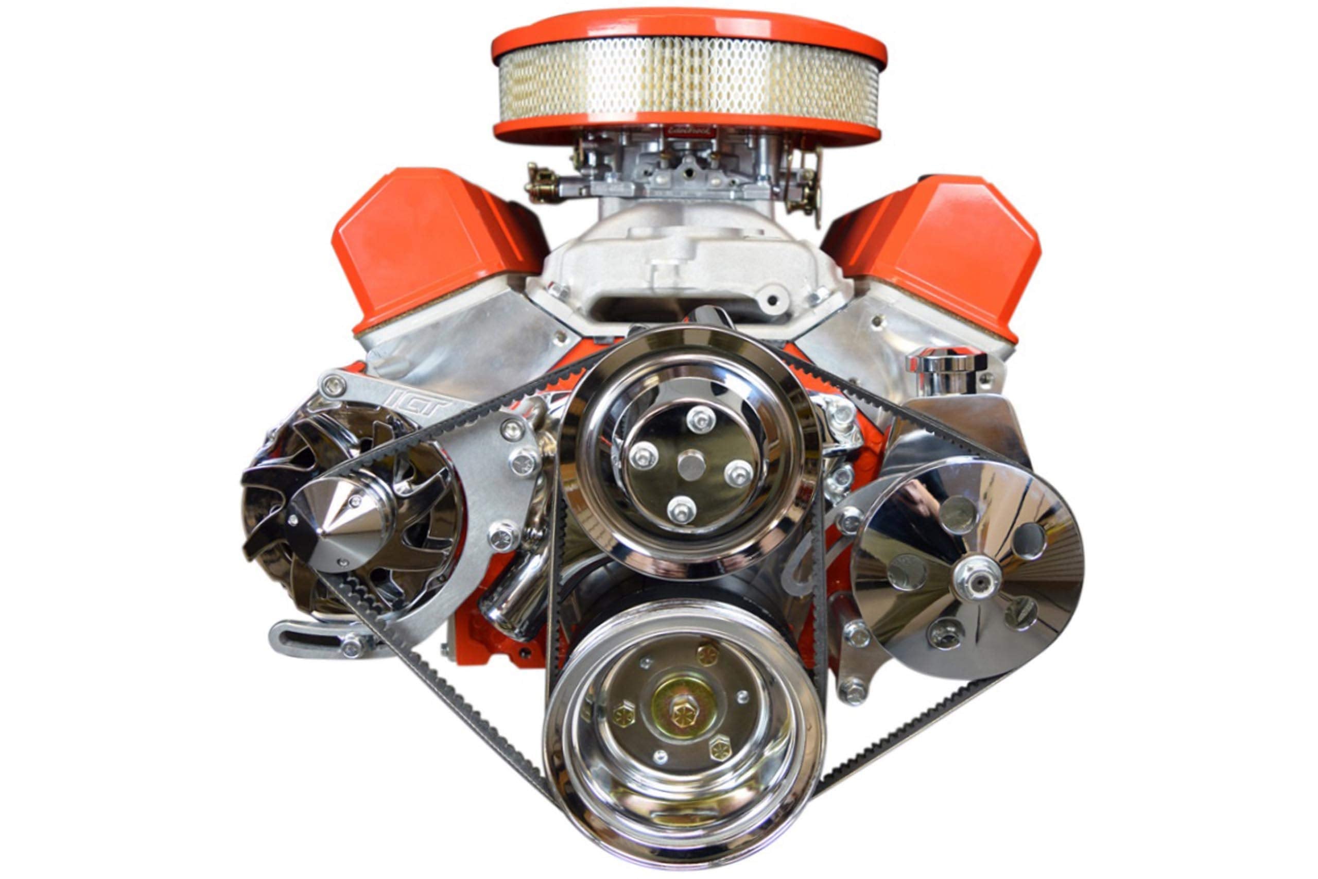 Ict Billet Sbc Adjustable Alternator Bracket Low Mount Kit Compatible With Small Block Chevy 305 327 350 5.0L 5.7L V8 Long Water