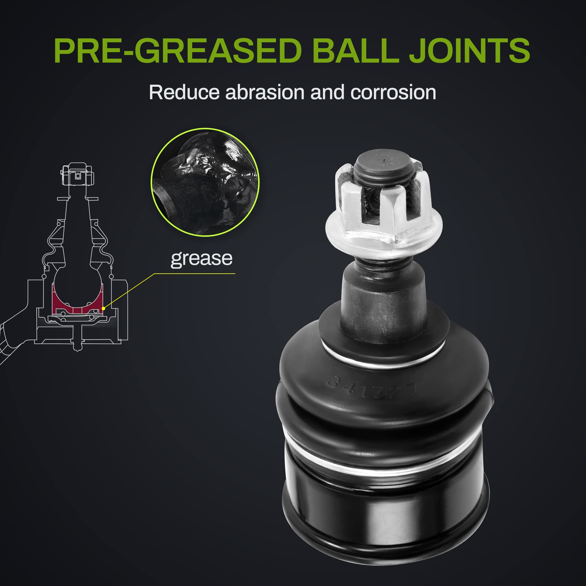 Autosaver88 Front Supension Kit Compatible With 2001-2005 Civic(Non-Si)/Acura El -W/Control Arm, Ball Joint, Sway Bar Link, Tie