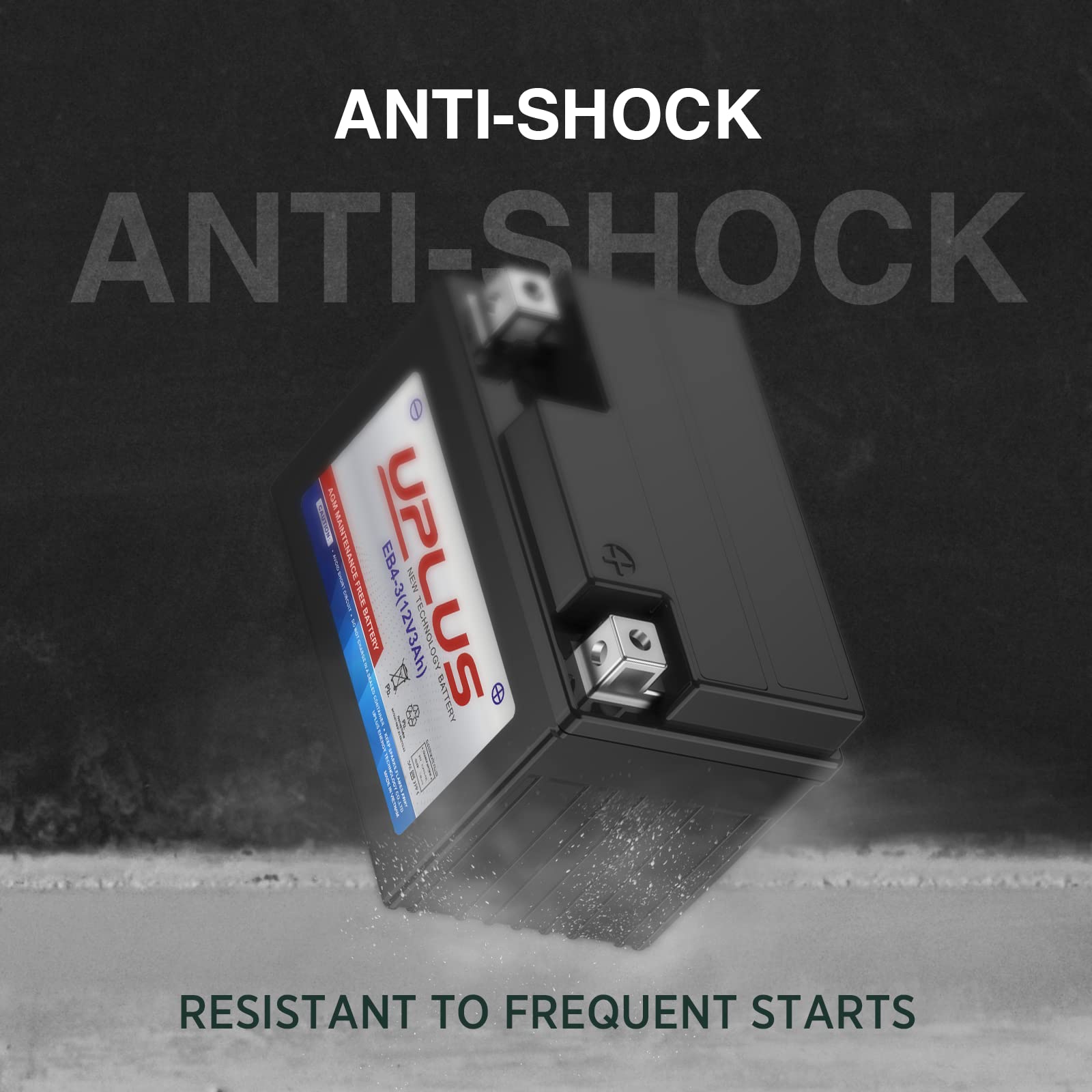 Uplus Ytx4L-Bs Motorcycle Battery, Eb4-3 12V 3Ah Sla Batteries Maintenance Free Scooter Atv Agm Battery, Replacement For Yt4L-Bs