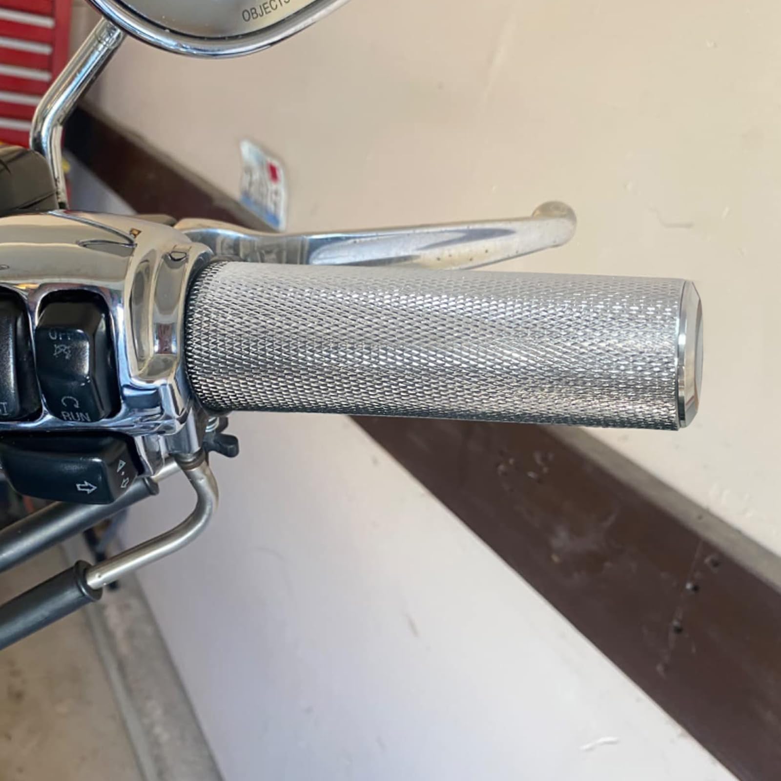 HDBUBALUS Hand Grips 1 Inch Motorcycle Handlebar Grips Cable Throttle Compatible for Harley Sportster Touring Dyna Softail 883 1