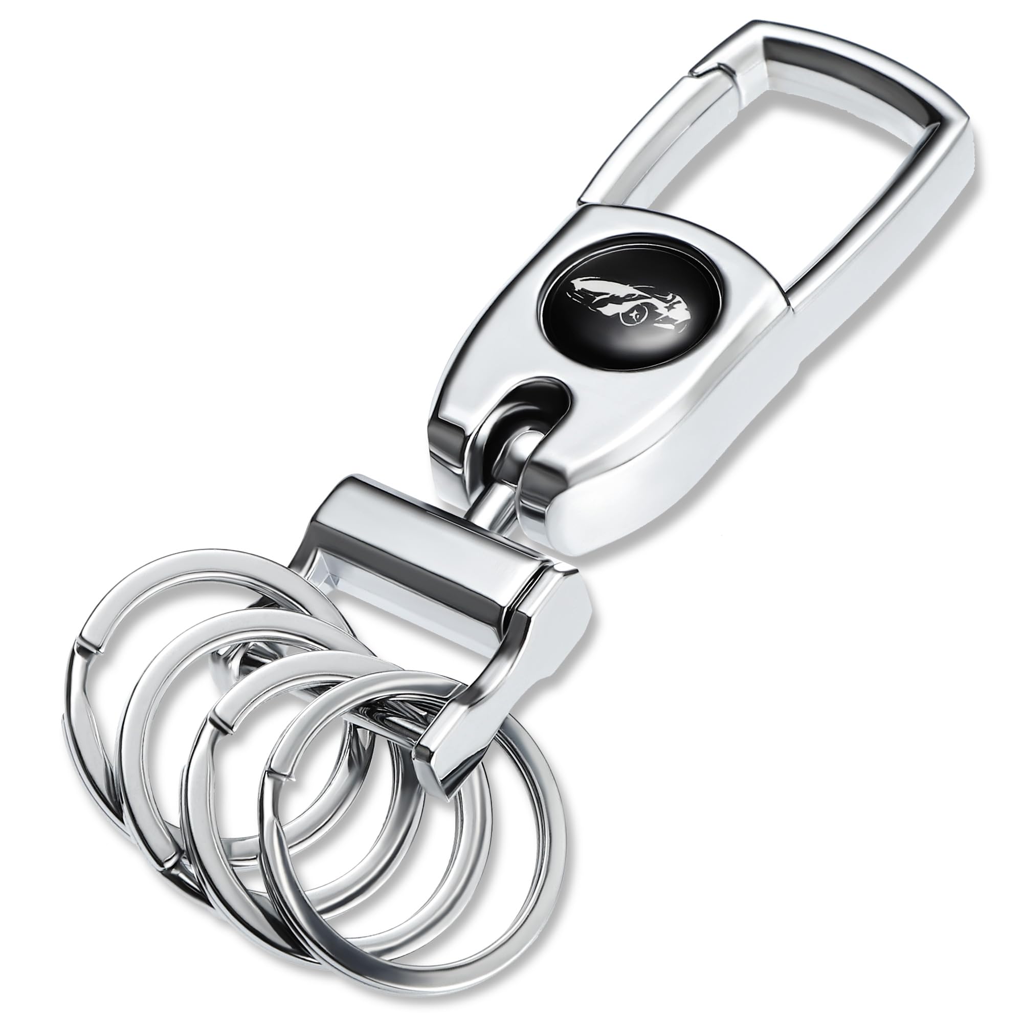 Gkeygo Keychain Carabiner For Keys, Heavy Duty Car Key Chain With 4 Key Rings Quick Release -Keychains Organizer For Men And Wom