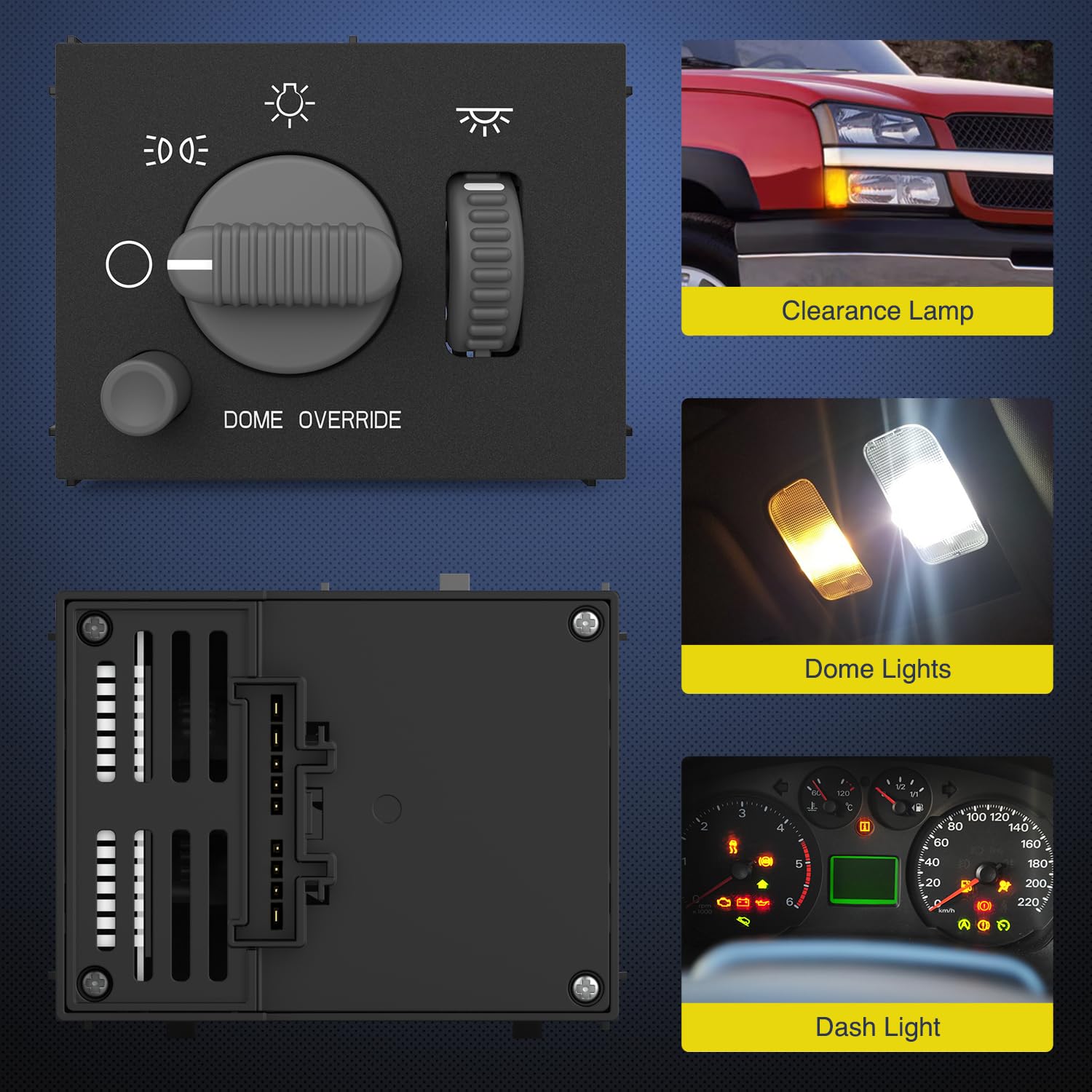 Nilight Headlight Dimmer Switch Compatible With 1999 2000 2001 2002 Suburban Tahoe Gmc Sierra 1500 2500 Chevy Silverado 3500 Wit