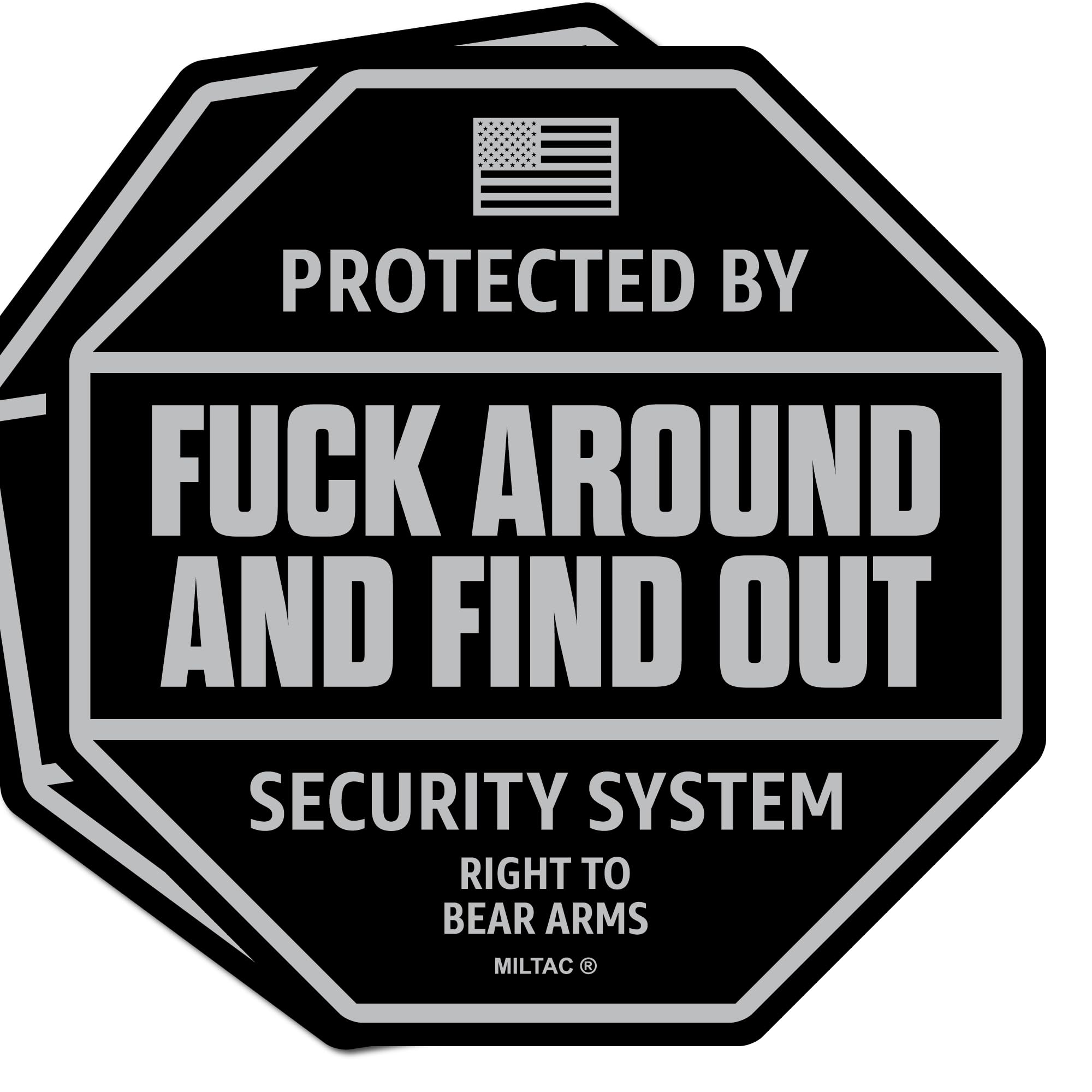 FAFO Sticker - FAFO Security Sign Warning [2-Pack] Protected by Fuck Around and Find Out Decal for Truck, Window | Funny Car Sti