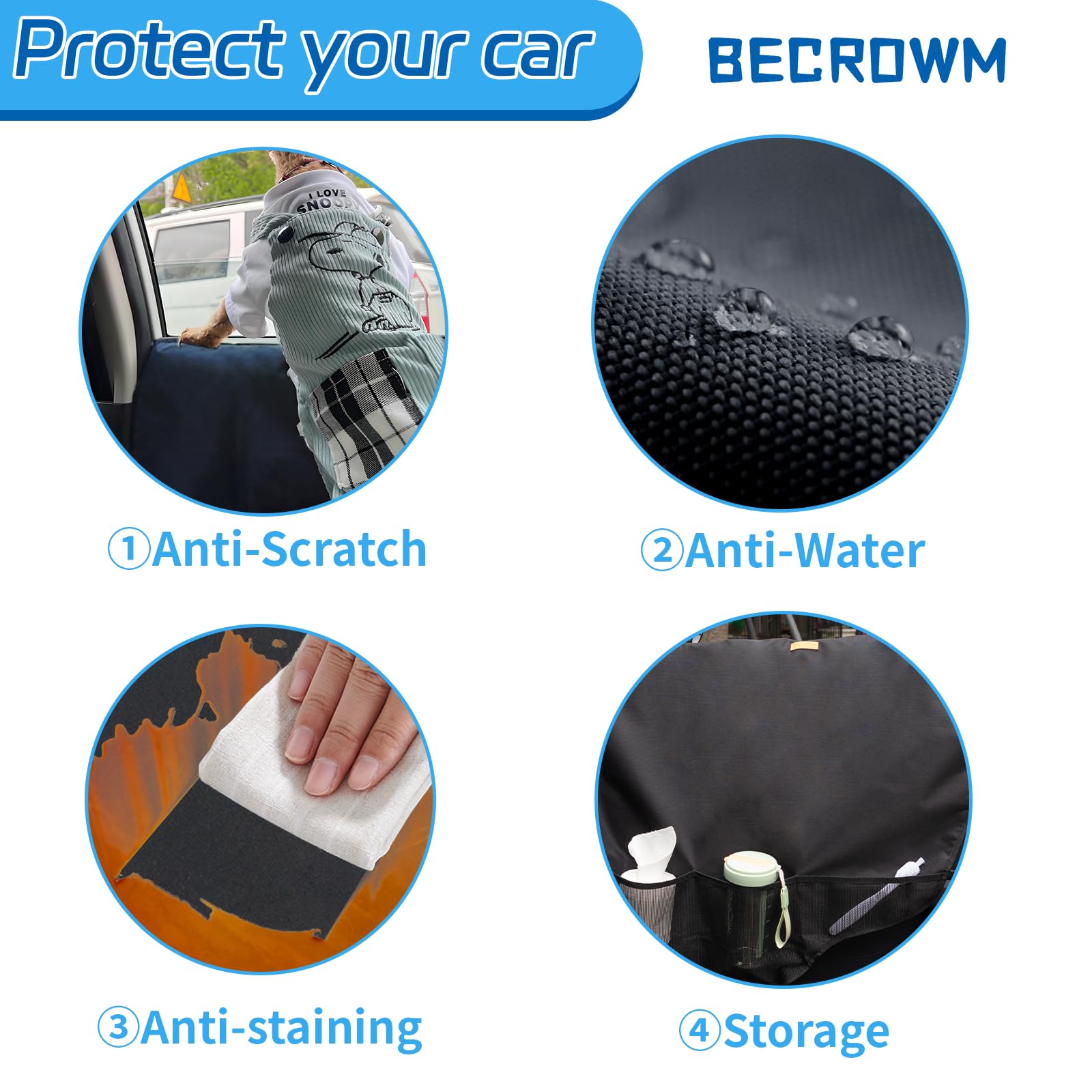 2 Packs Dog Car Door Protector -2025 Upgraded Waterproof Pet Cars Doors Cover Anti Scratch Vehicle Door Protector, Guard For Car