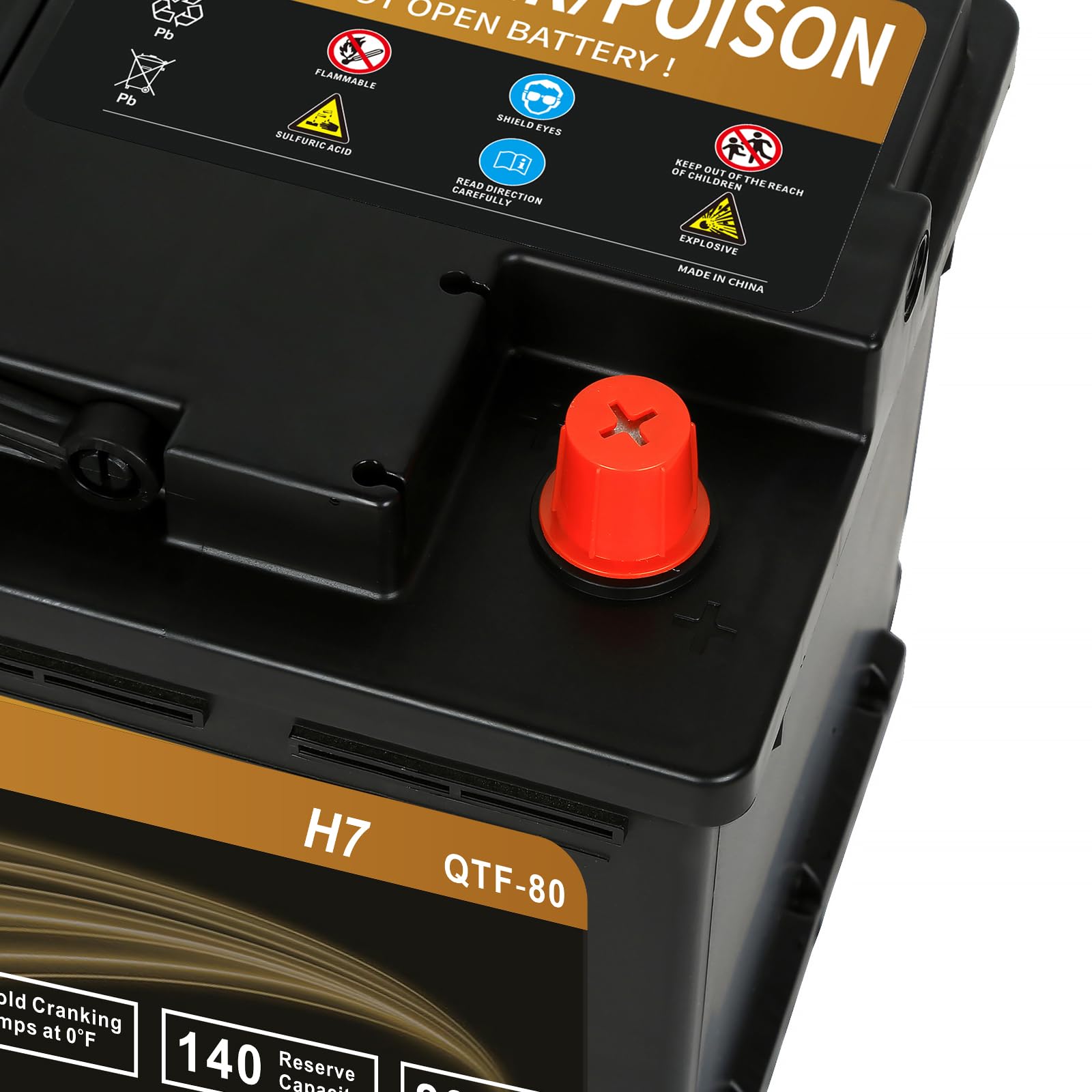 Weize Platinum Agm Battery Bci Group 94R - 12V 80Ah H7 Size 94R Automotive Battery, 140Rc, 850Cca, 36 Months Warranty, Dimension