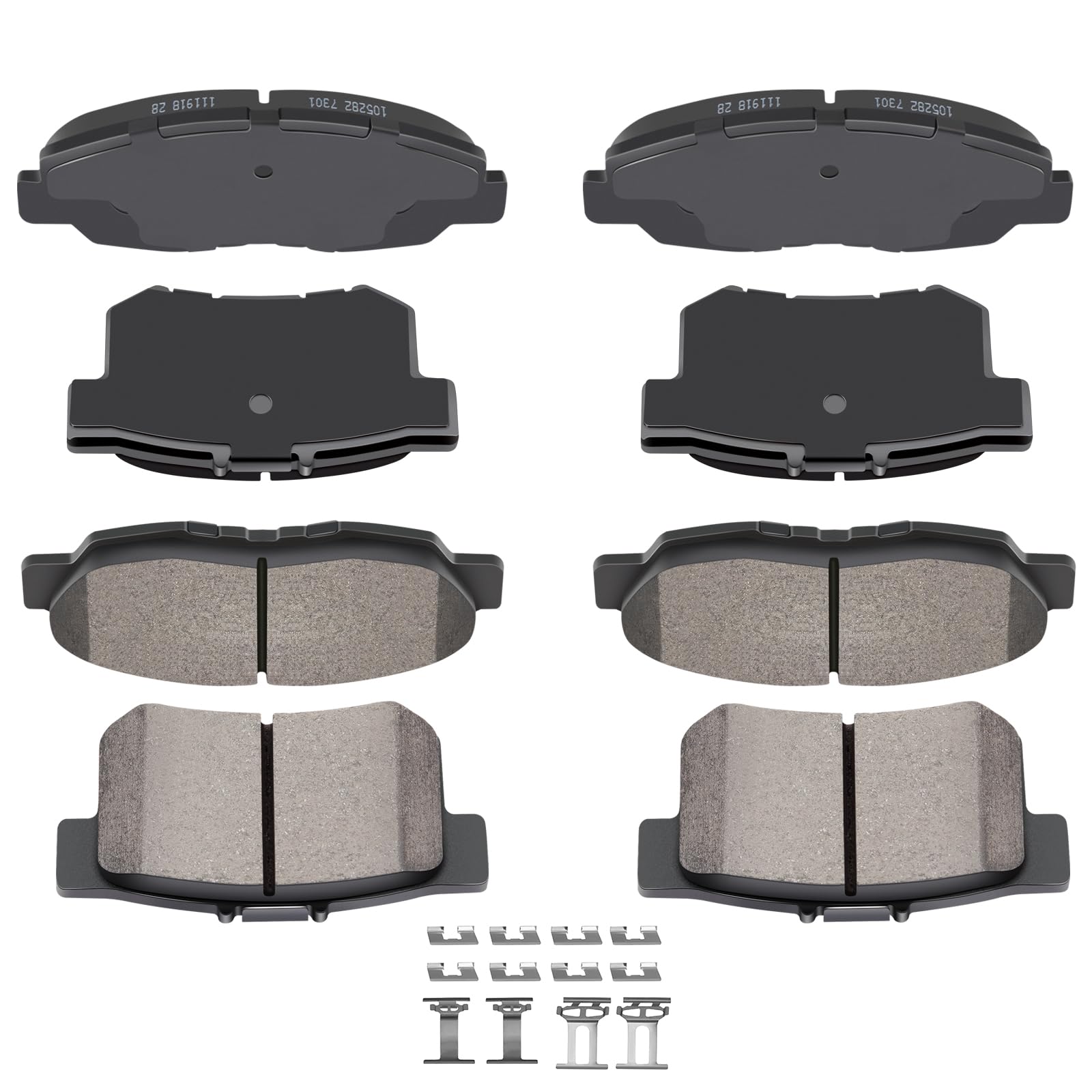 Automuto D764 & D537 Ceramic Brake Pads Kits, Front Rear 8Pcs Brake Pads Set Fit For 1997-1999 For Acura Cl,2001-2005 For Acura