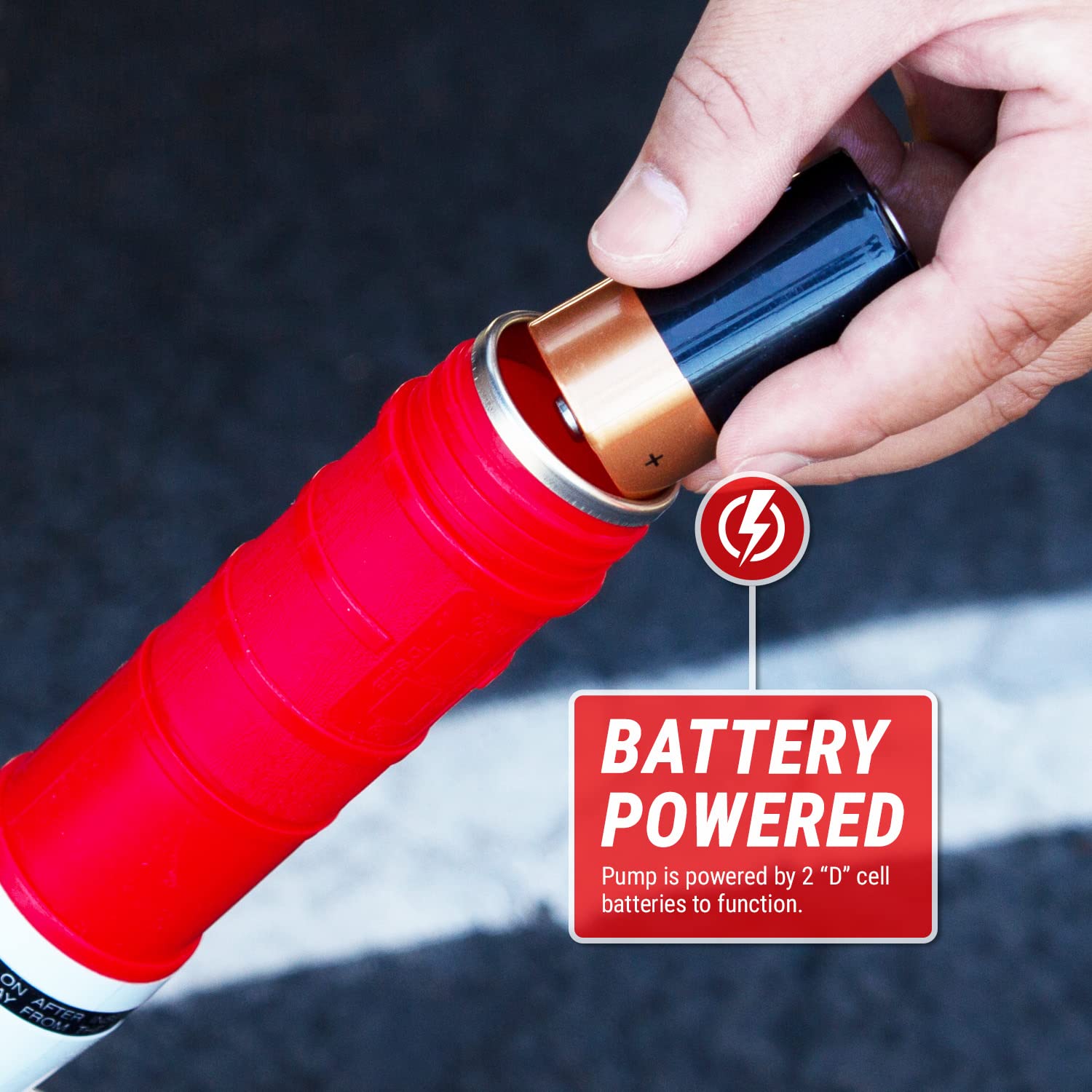 TERA PUMP Portable Fuel Transfer Pump, 3X More Powerful D Battery Operated, Powerful Suction with Ergonomic Nozzle, No Heavy Lif