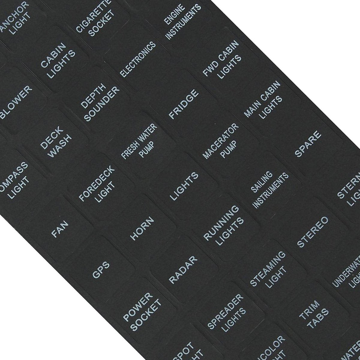 Bunker Indust Set Of 2 Decal Sticker Label Sheet For Caravan Marine Boat Dash Board Instrument Rocker Switch Circuit Panel Gps H