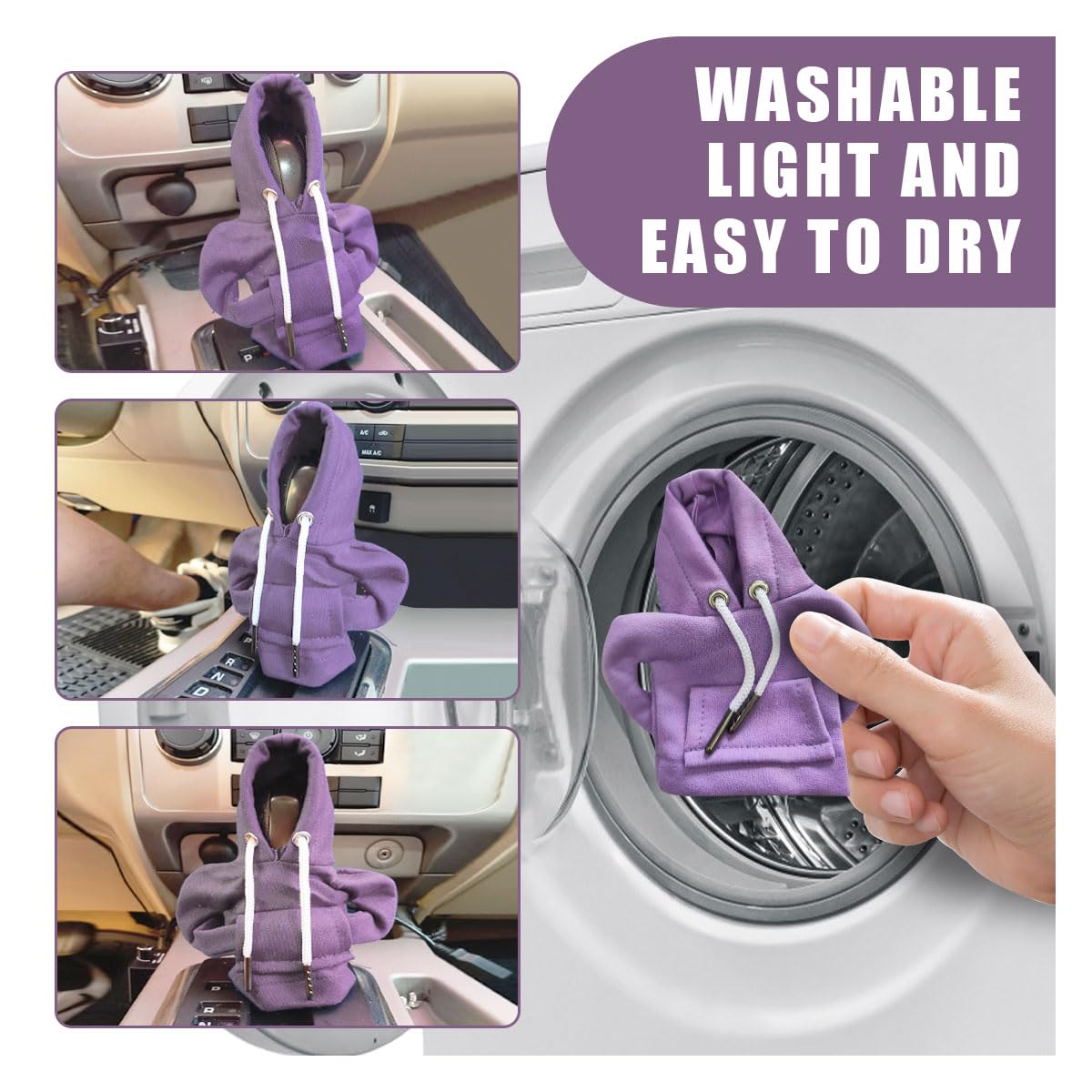 Joycourt Car Gear Shift Hoodie, Fashionable Gear Shift Knob Cover, Mini Hoodie For Auto Shifter Knob, Auto Interior Cute Gadgets